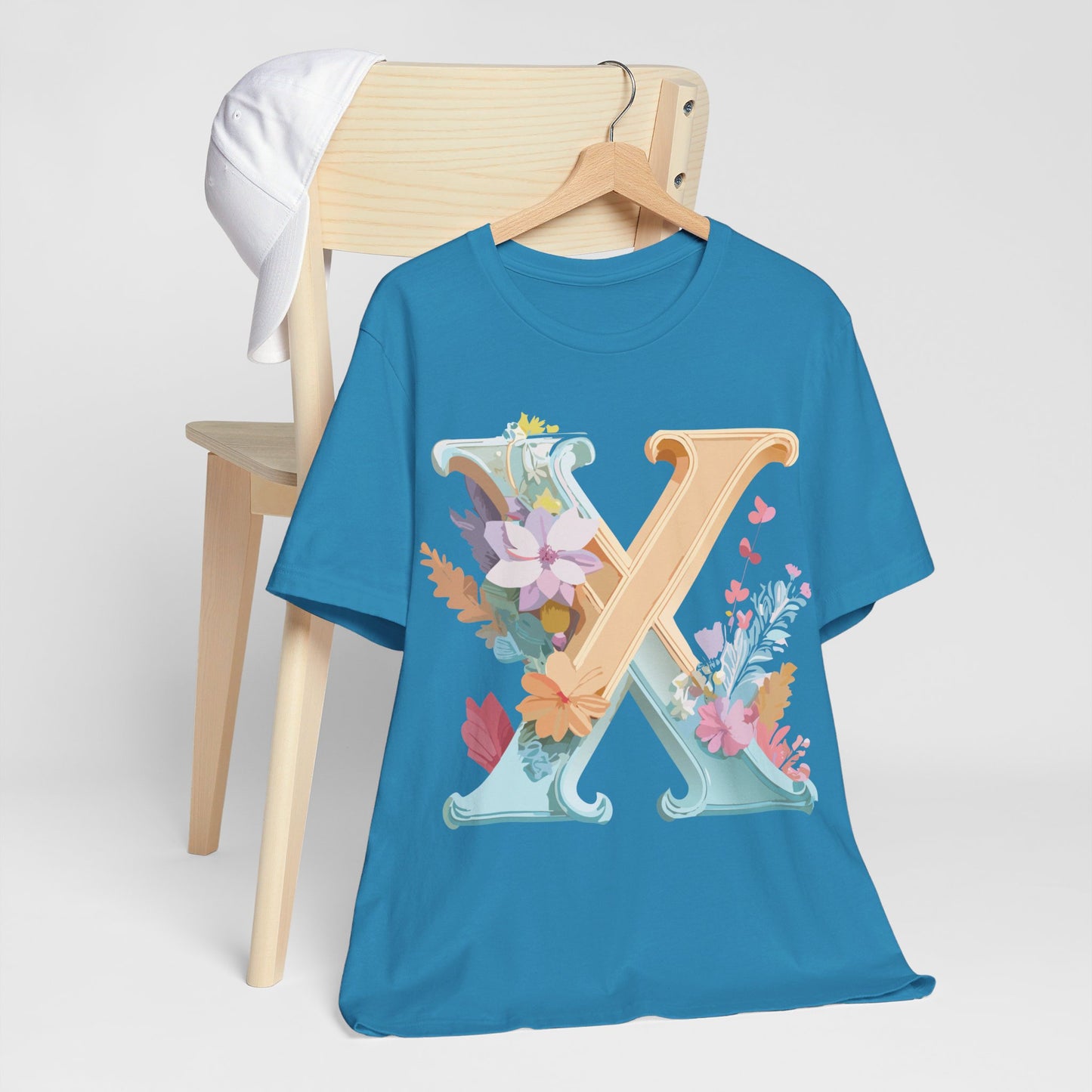 Natural Cotton Tee Shirt - Letters Collection - X Printify