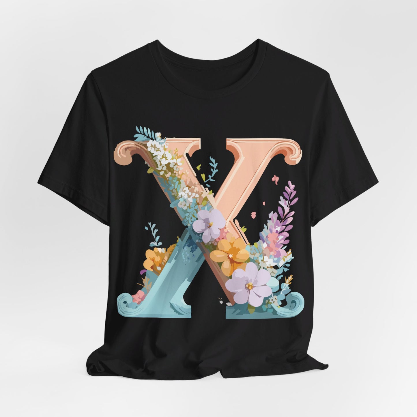 Natural Cotton Tee Shirt - Letters Collection - X Printify