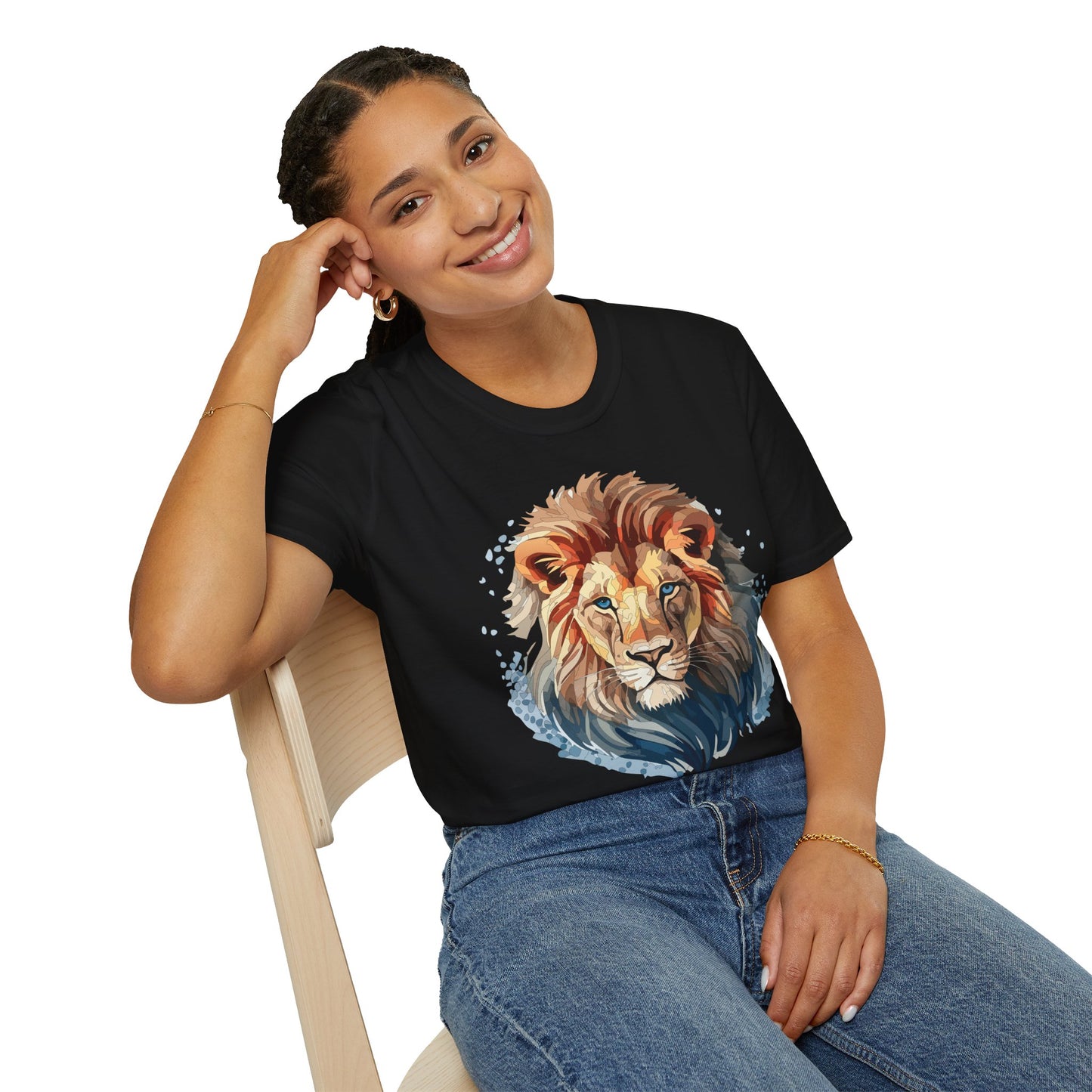 Lion Shirt, Shirt with Lion, Floral Lion Tee, Shirt with Animals