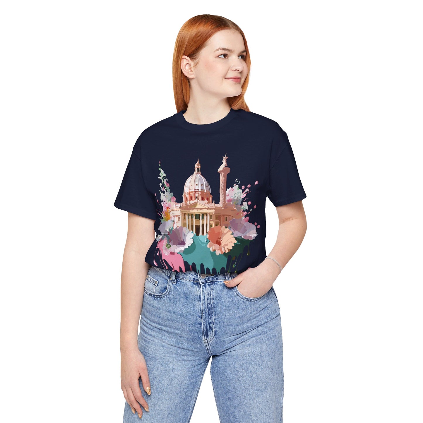 Natural Cotton Tee Shirt - Beautiful Places Collection - Rome Printify