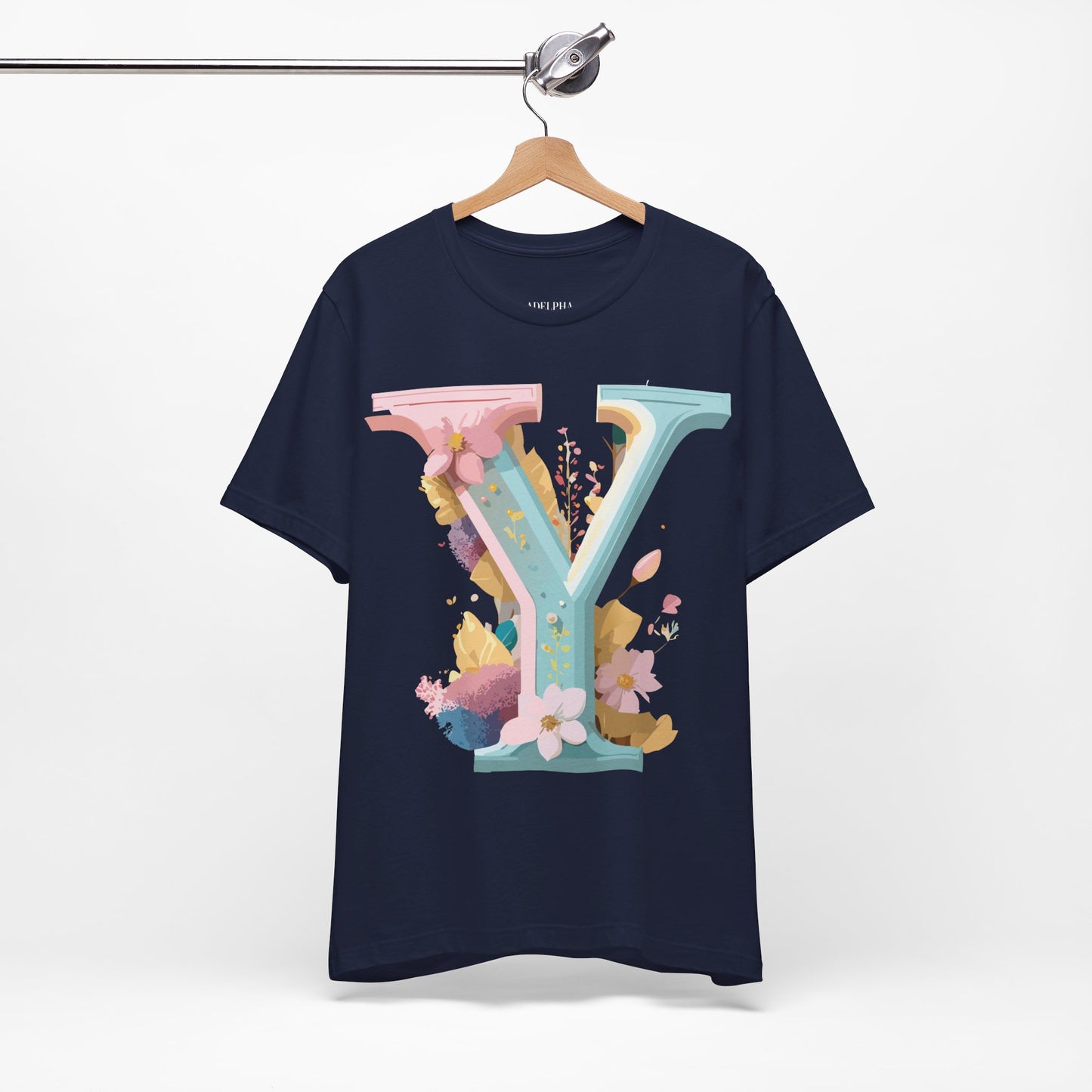 Natural Cotton Tee Shirt - Letters Collection - Y Printify