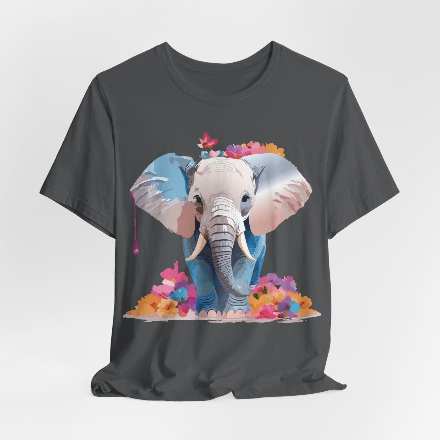 Natural Cotton Tee Shirt with Elephant Printify