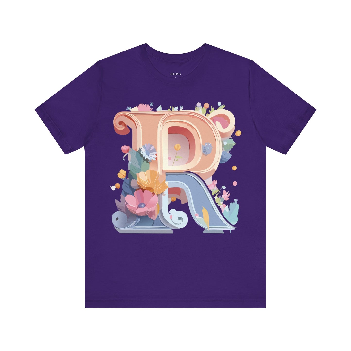 Natural Cotton Tee Shirt - Letters Collection - R Printify