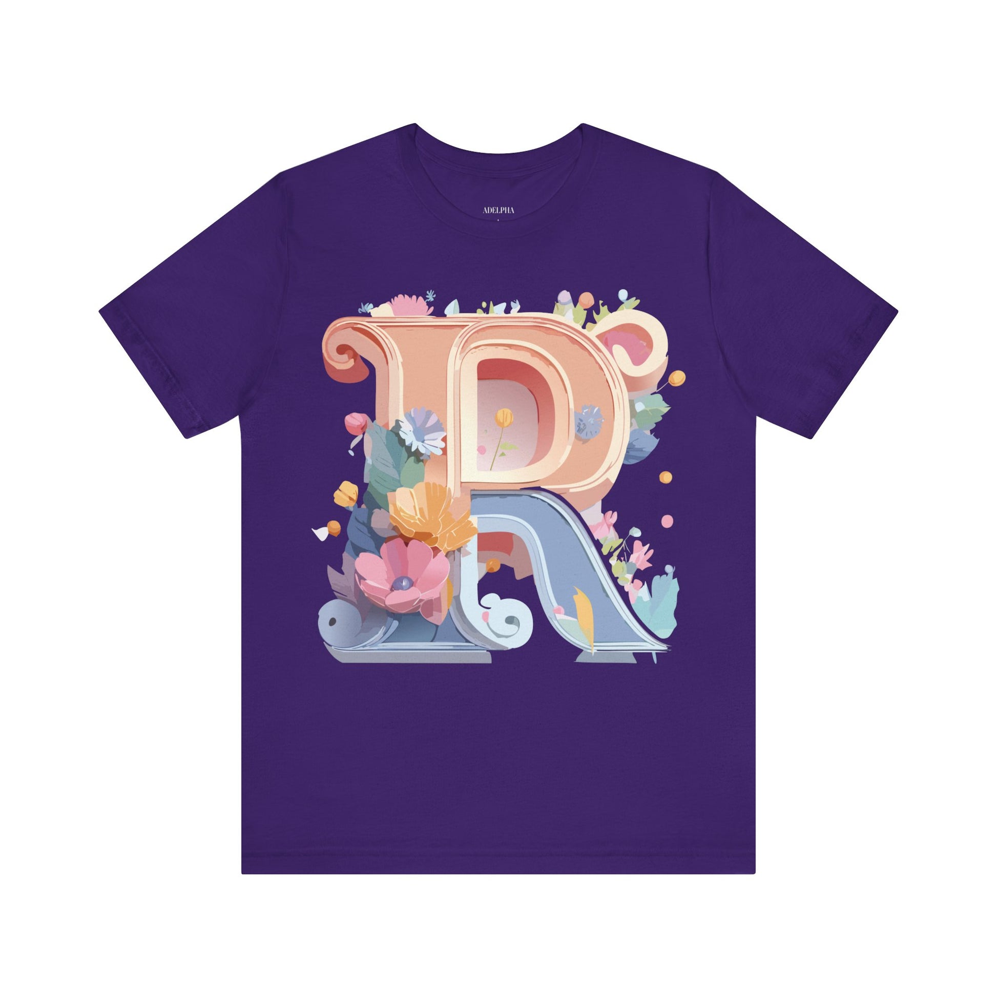 Natural Cotton Tee Shirt - Letters Collection - R Printify