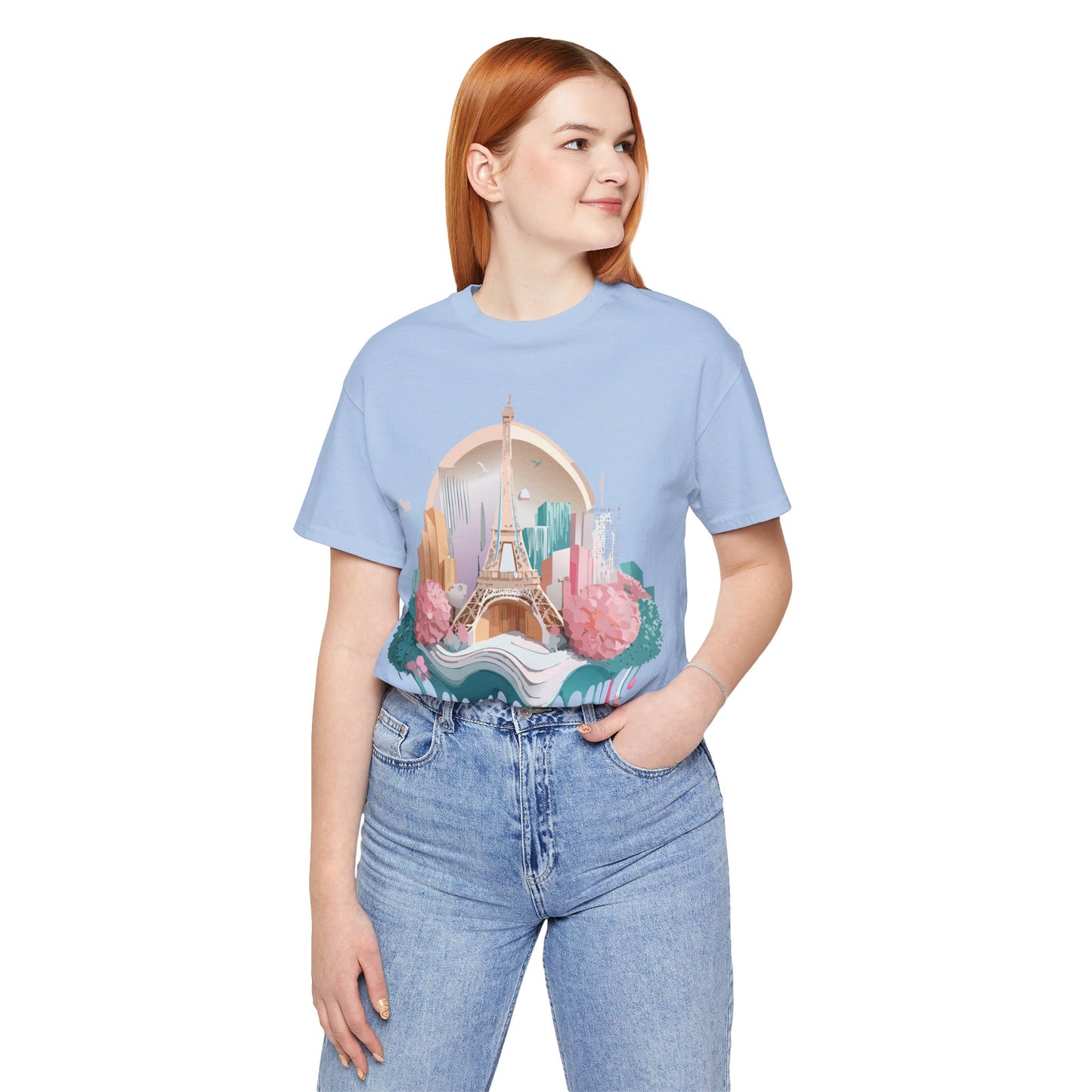 Natural Cotton Tee Shirt - Beautiful Places Collection - Paris Printify