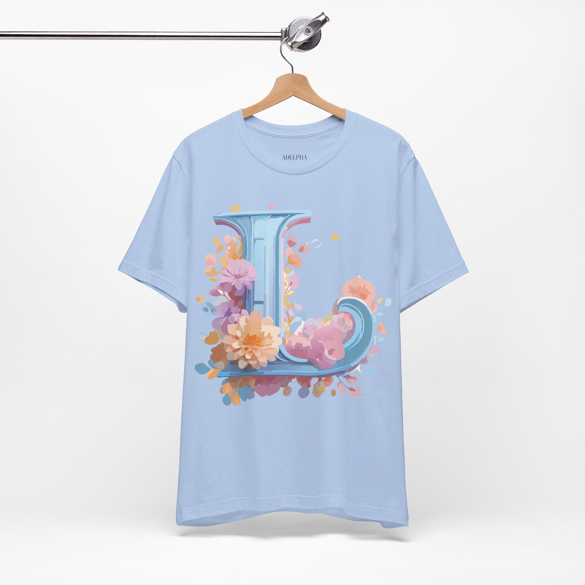 Natural Cotton Tee Shirt - Letters Collection - L Printify