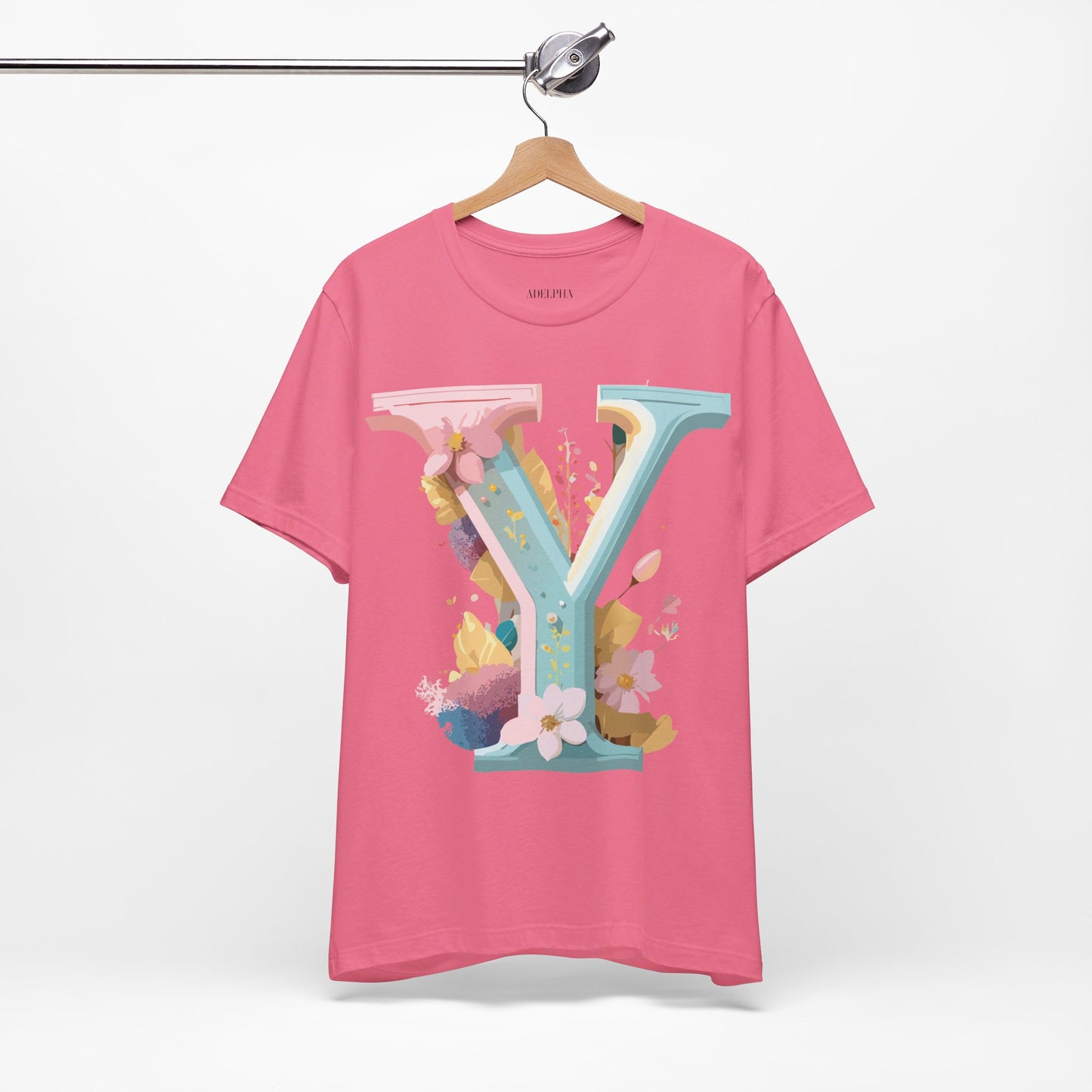 Natural Cotton Tee Shirt - Letters Collection - Y Printify