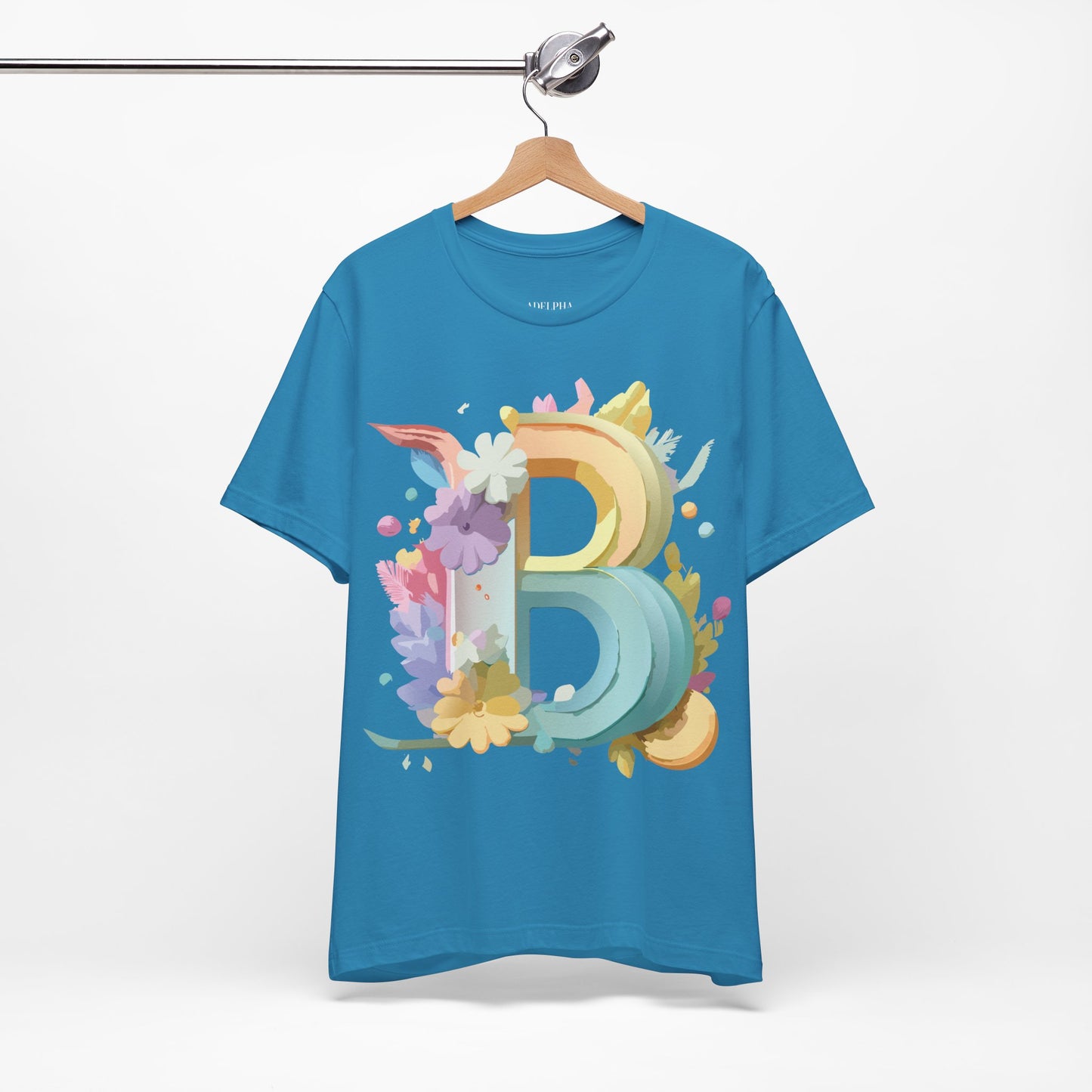 Natural Cotton Tee Shirt - Letters Collection - B Printify