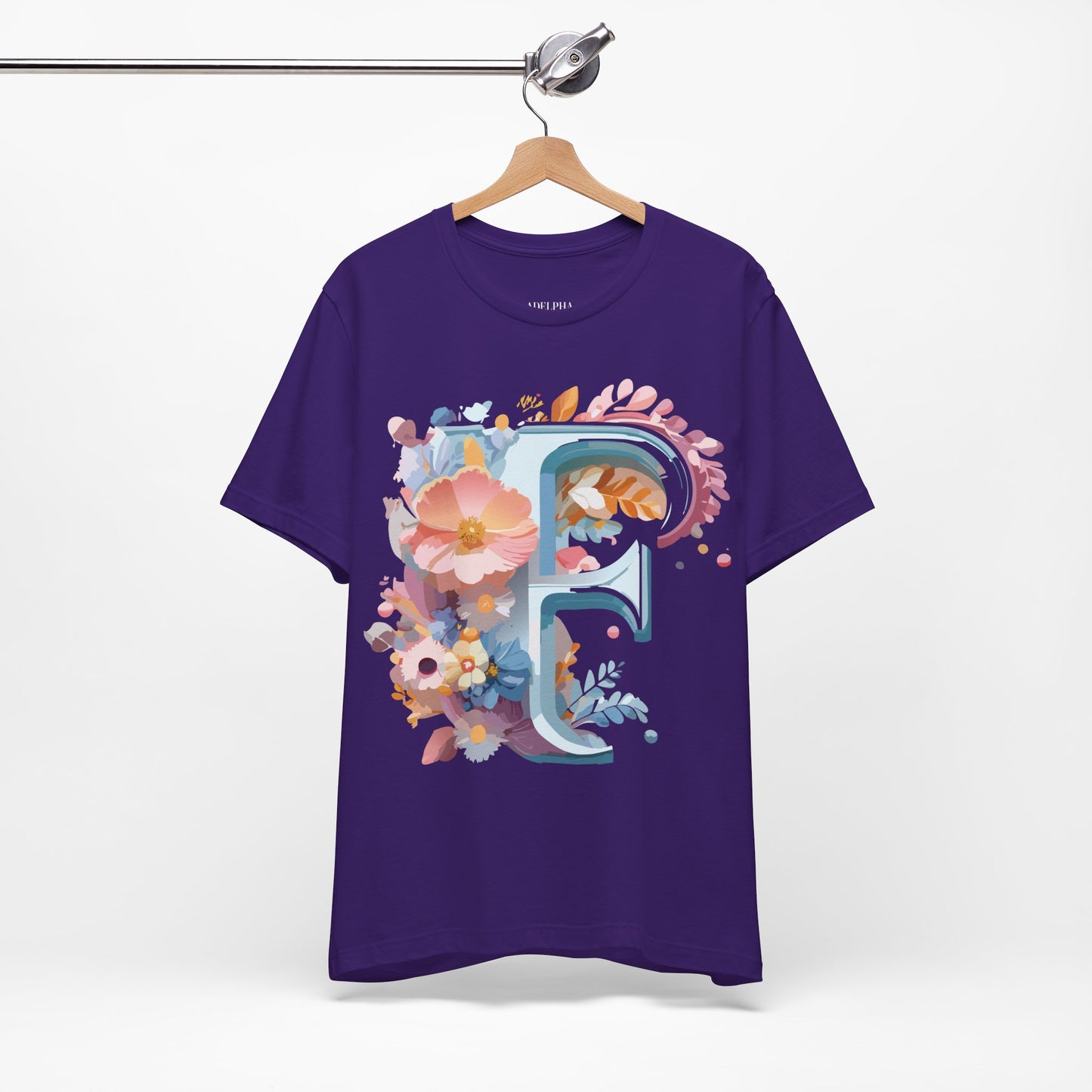 Natural Cotton Tee Shirt - Letters Collection - F Printify