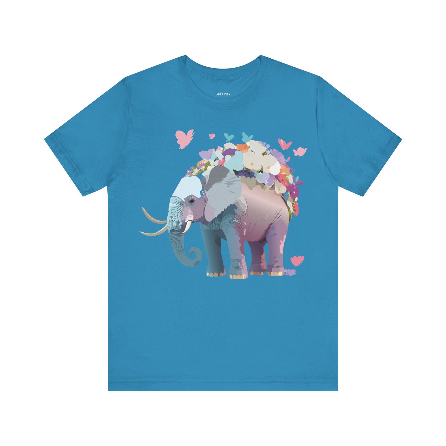 Natural Cotton Tee Shirt with Elephant Printify