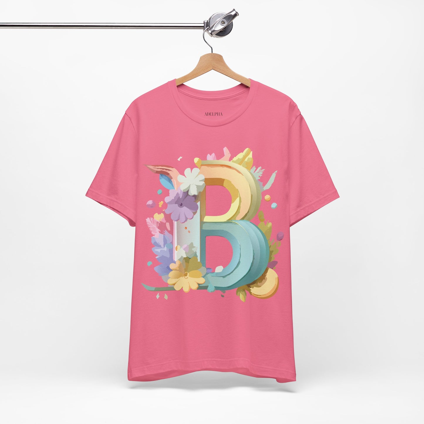 Natural Cotton Tee Shirt - Letters Collection - B Printify