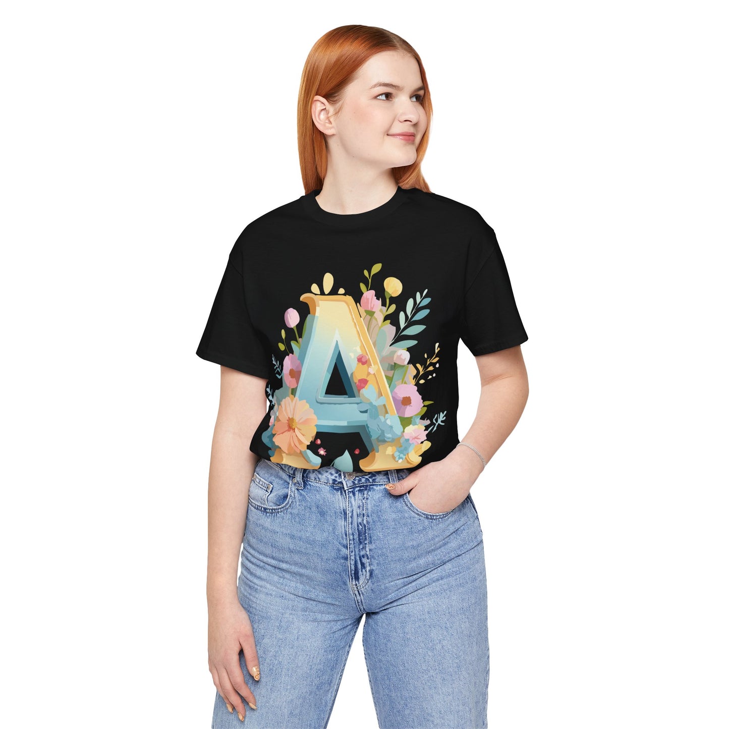 Natural Cotton Tee Shirt - Letters Collection - A Printify