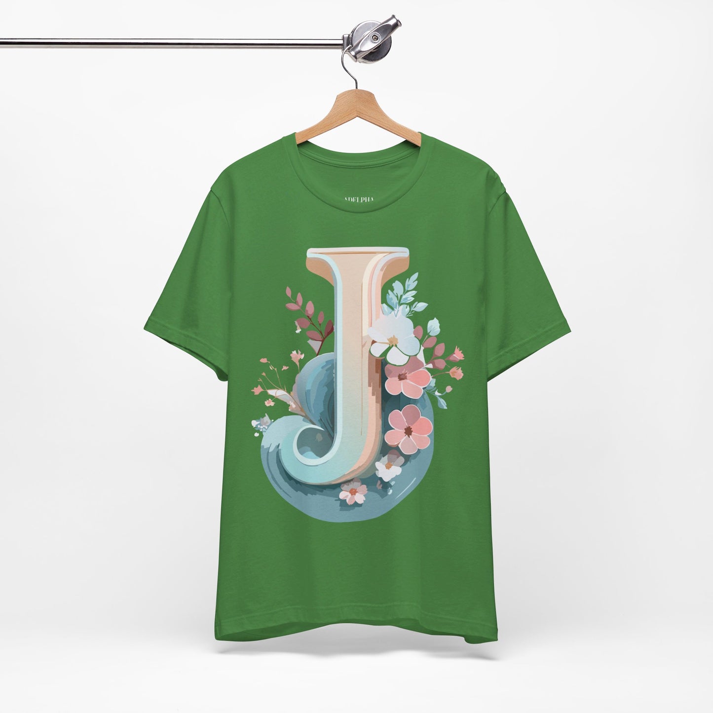 Natural Cotton Tee Shirt - Letters Collection - J Printify