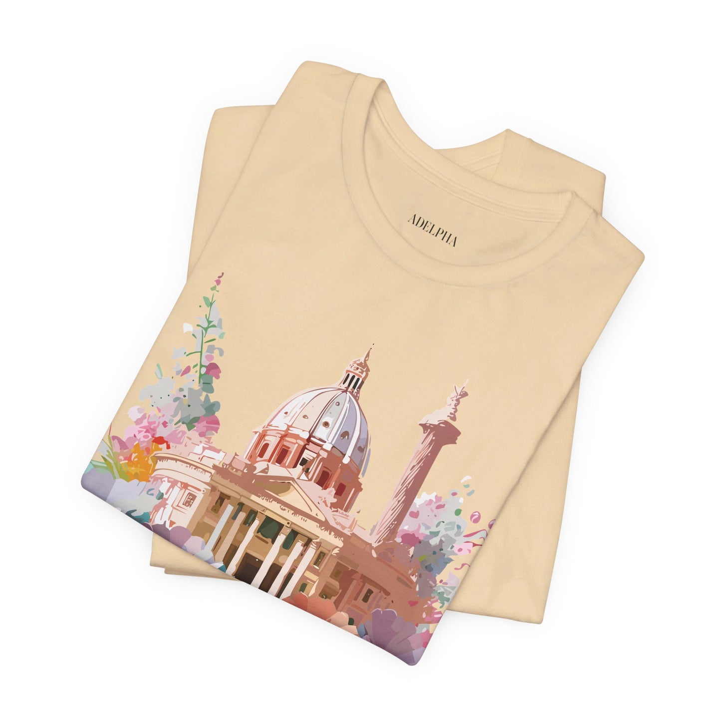 Natural Cotton Tee Shirt - Beautiful Places Collection - Rome Printify