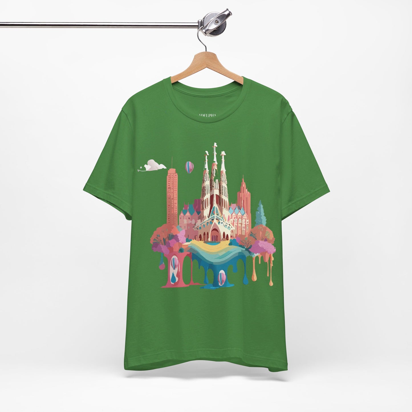 Natural Cotton Tee Shirt - Beautiful Places Collection - Barcelona Printify