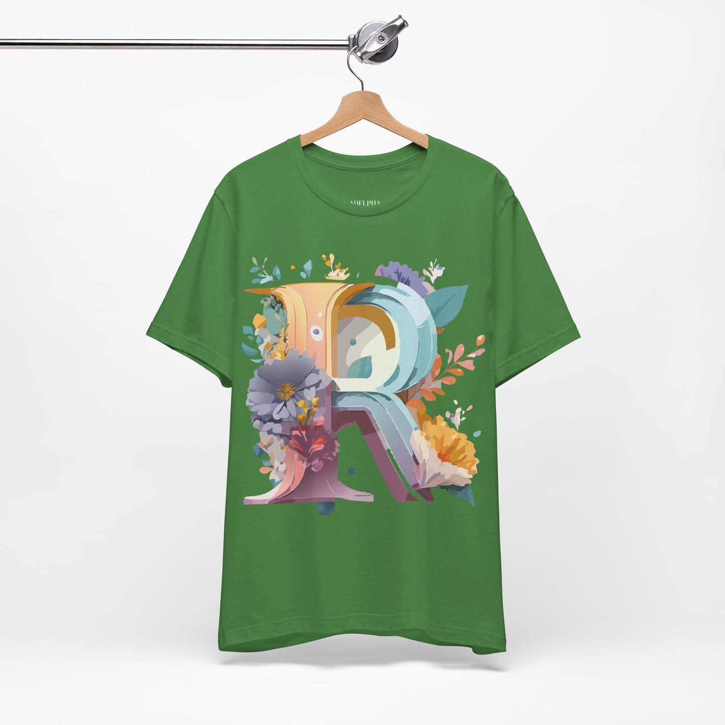 Natural Cotton Tee Shirt - Letters Collection - R Printify