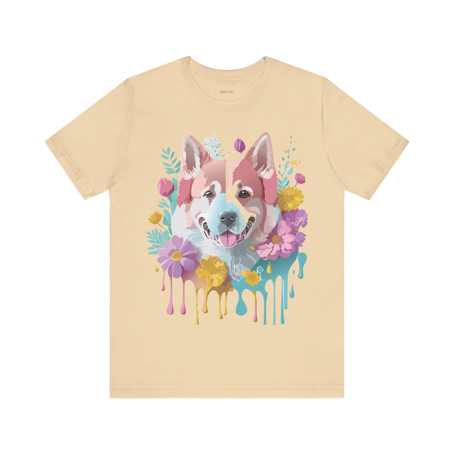 Natural Cotton Tee Shirt with Dog Printify