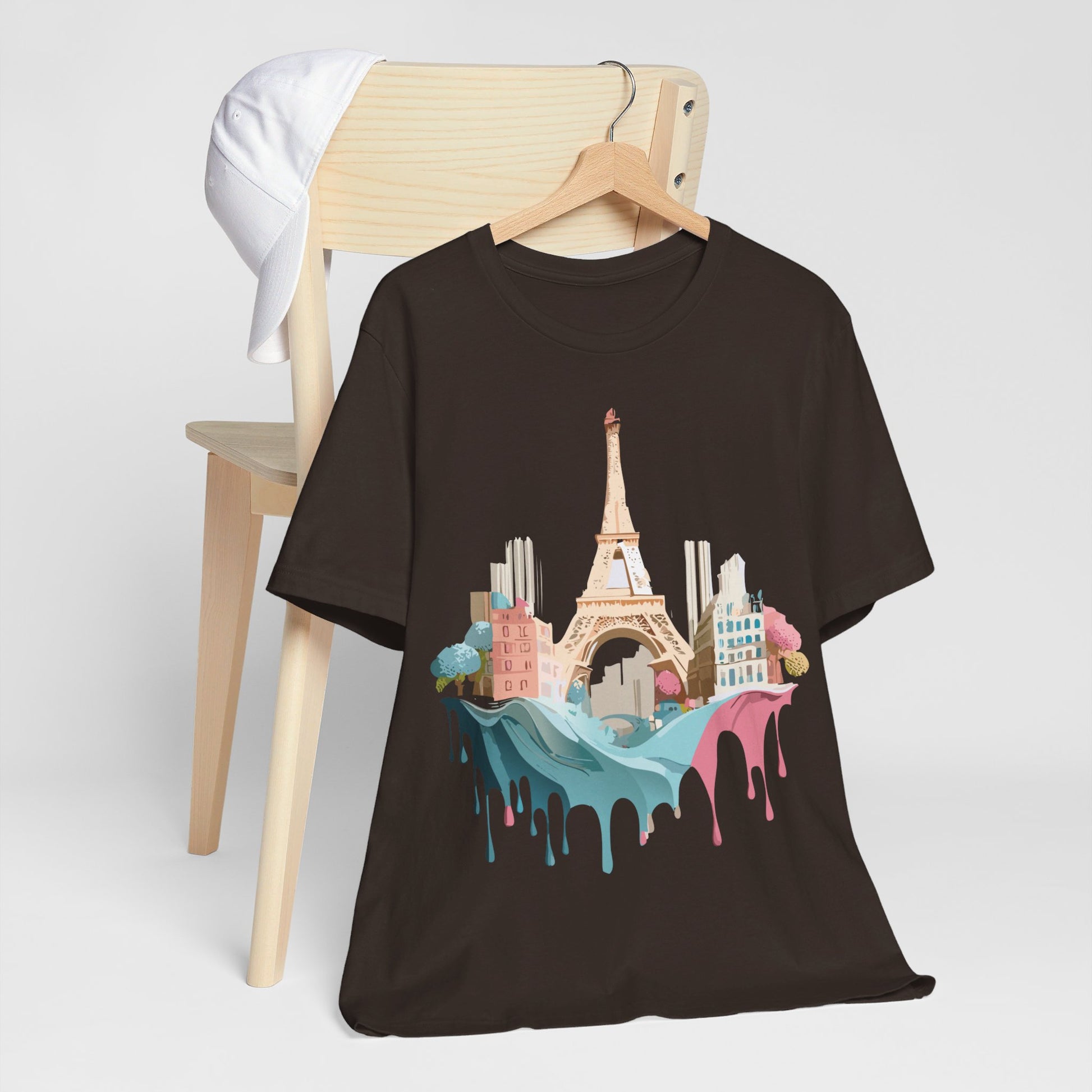 Natural Cotton Tee Shirt - Beautiful Places Collection - Paris Printify