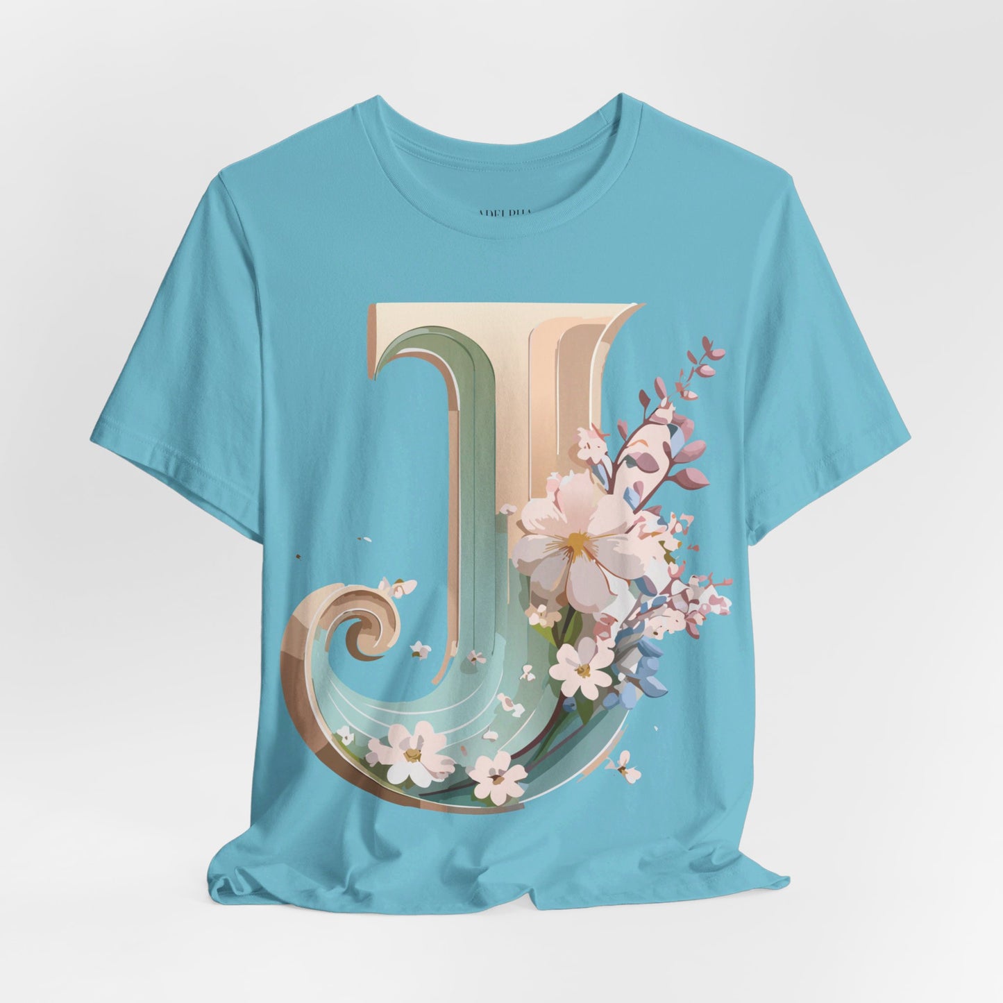 Natural Cotton Tee Shirt - Letters Collection - J Printify