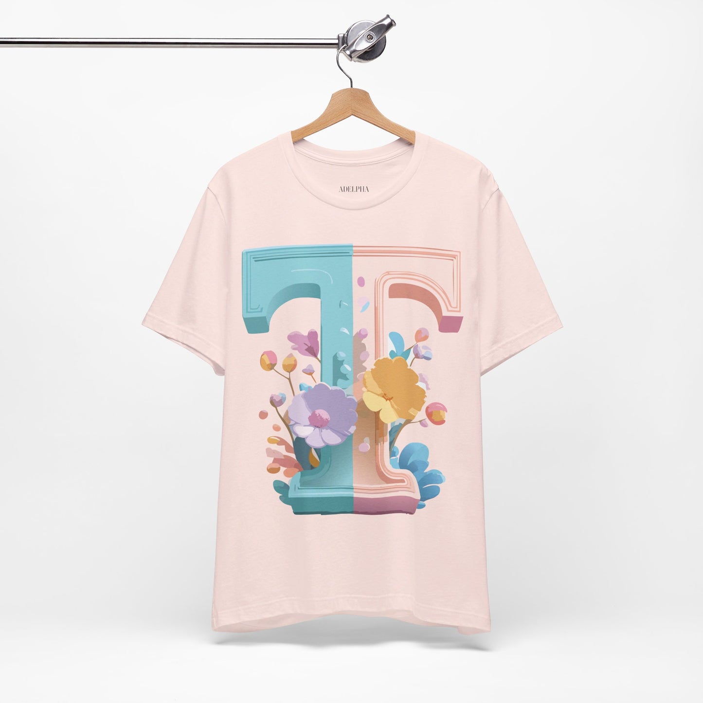 Natural Cotton Tee Shirt - Letters Collection - T Printify