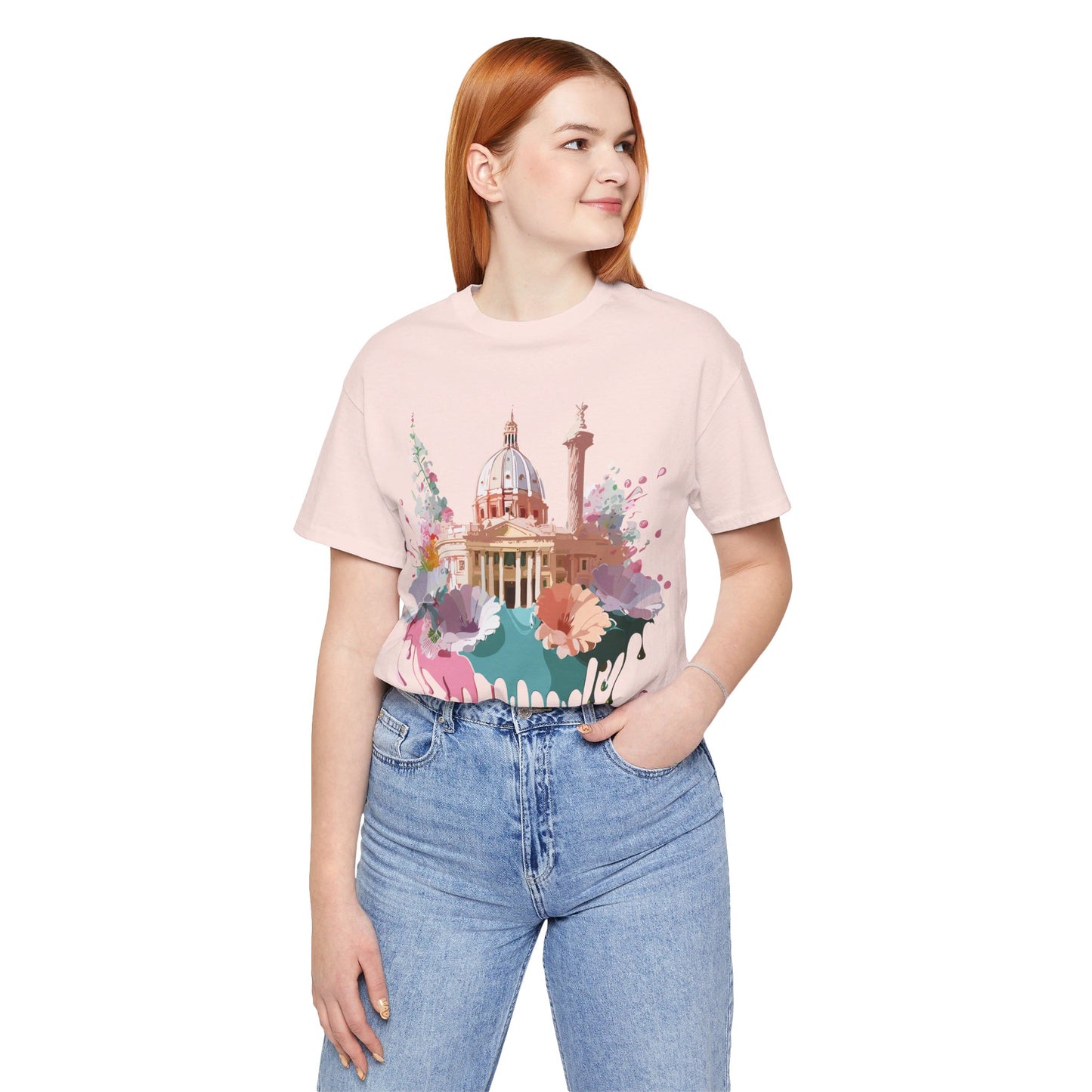 Natural Cotton Tee Shirt - Beautiful Places Collection - Rome Printify