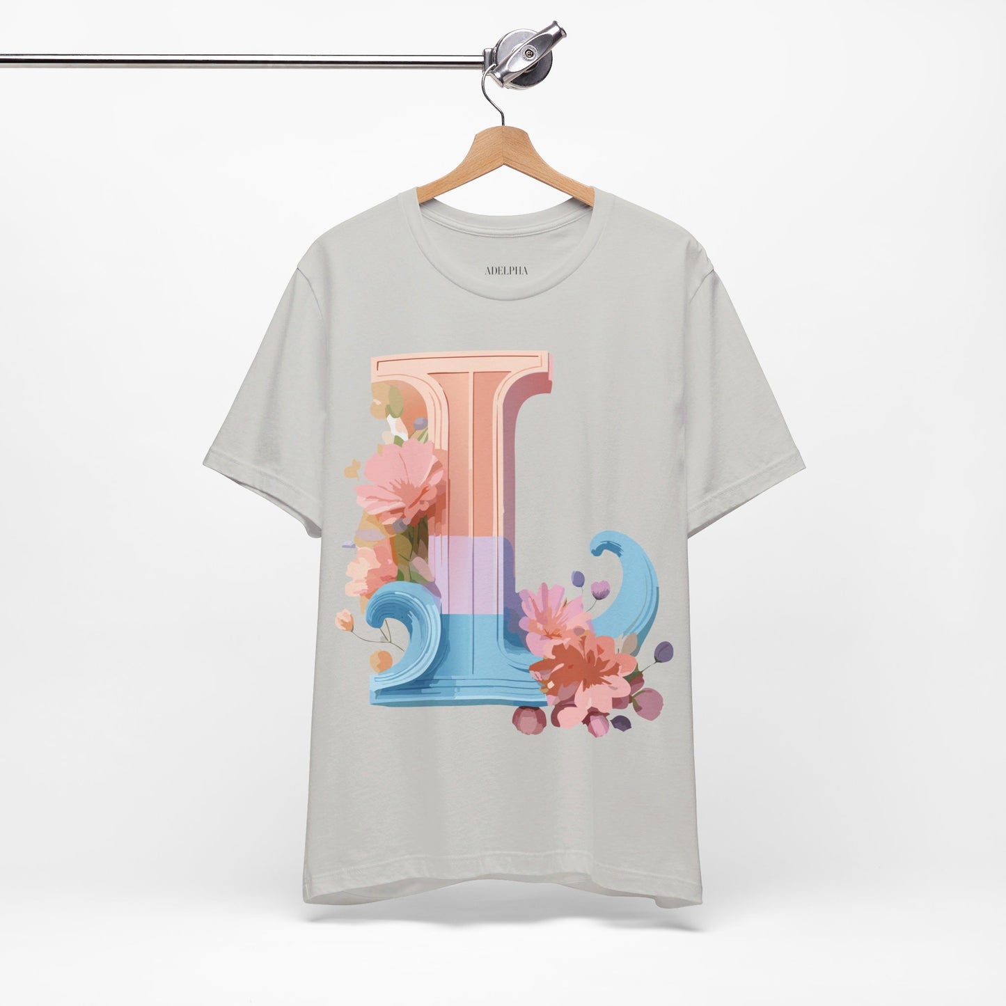 Natural Cotton Tee Shirt - Letters Collection - L Printify
