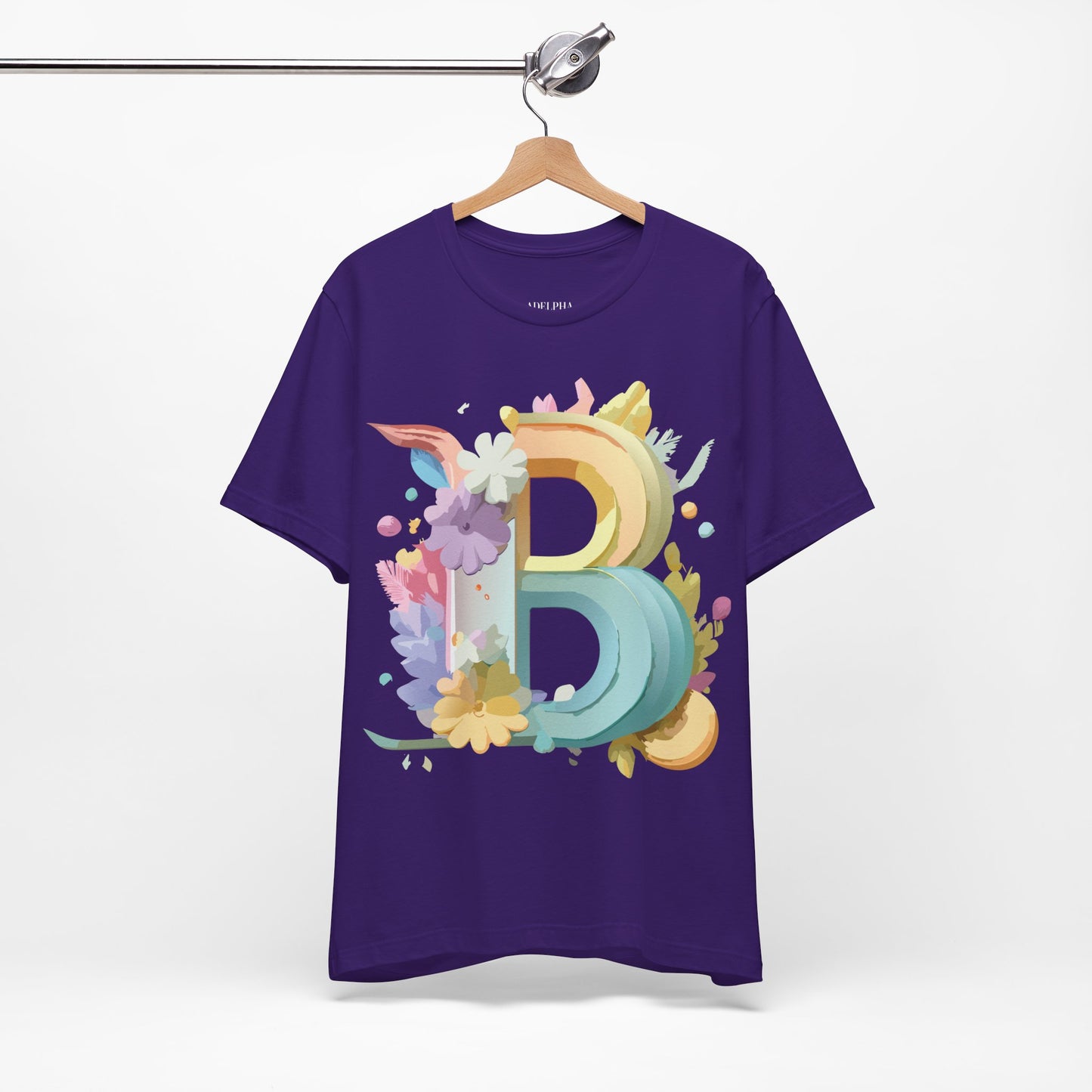 Natural Cotton Tee Shirt - Letters Collection - B Printify