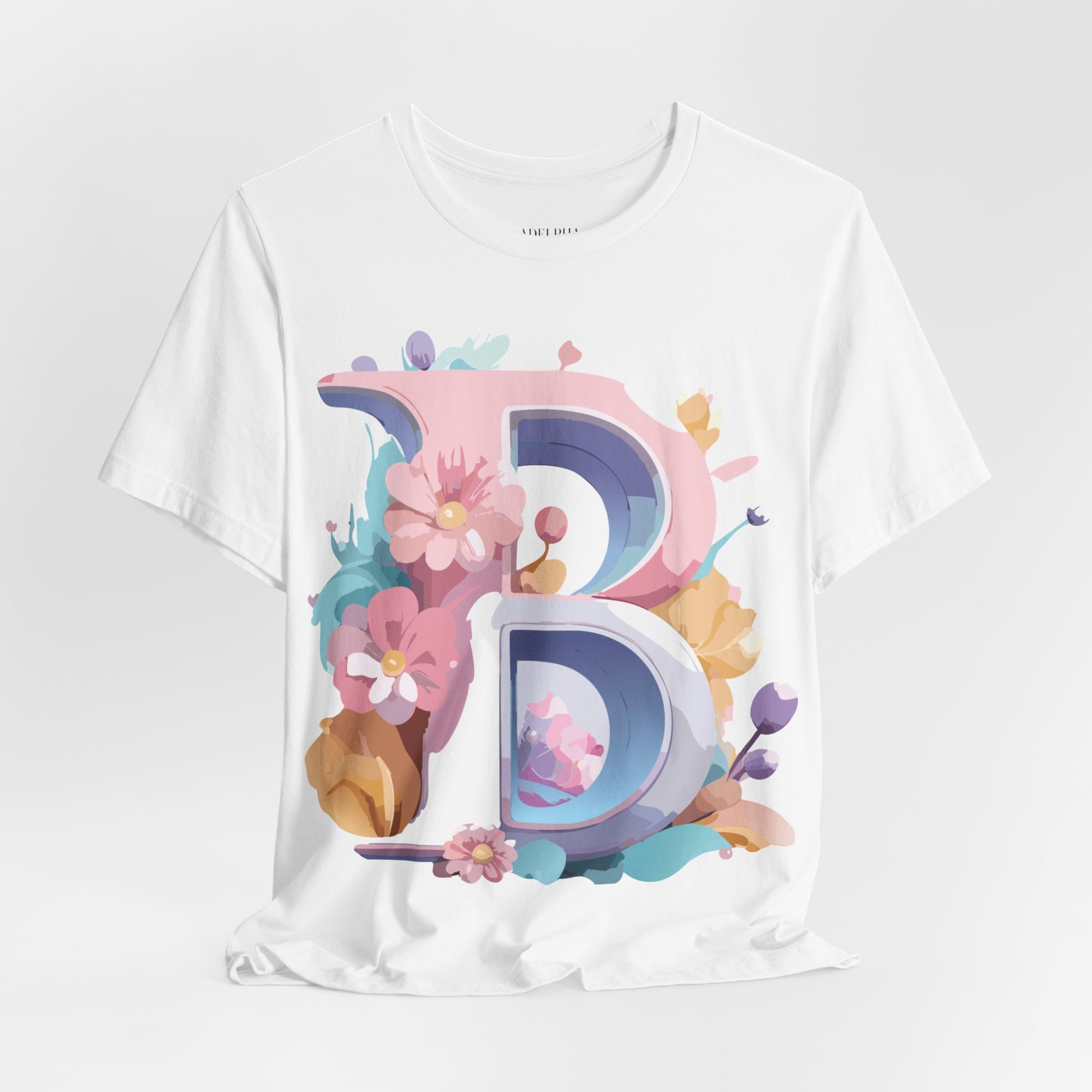 Natural Cotton Tee Shirt - Letters Collection - B Printify