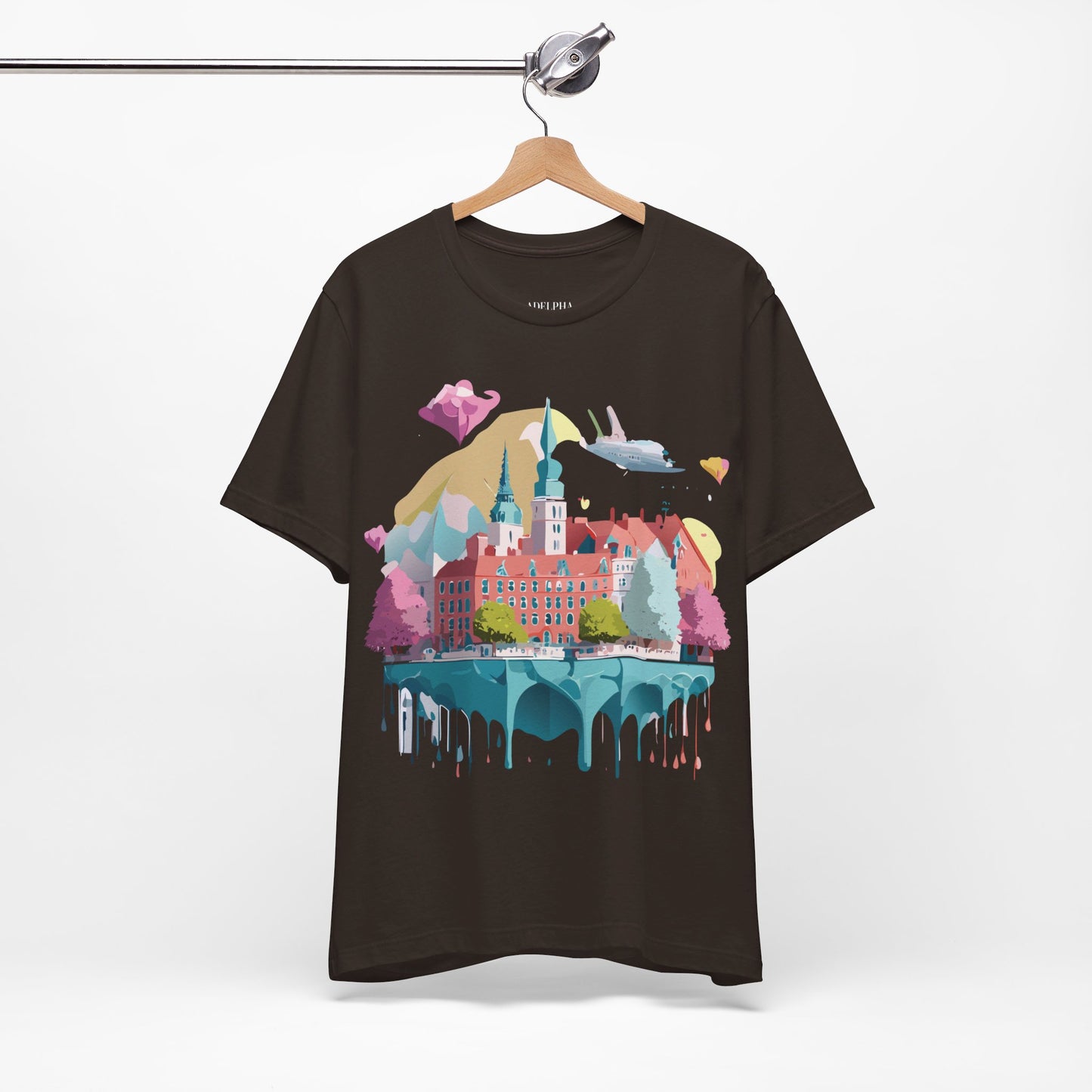Natural Cotton Tee Shirt - Beautiful Places Collection - Warnemünde and Rostock - Germany Printify