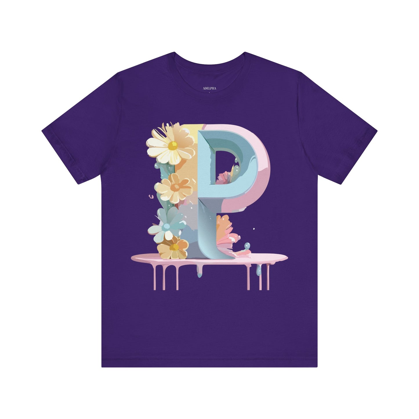 Natural Cotton Tee Shirt - Letters Collection - P Printify