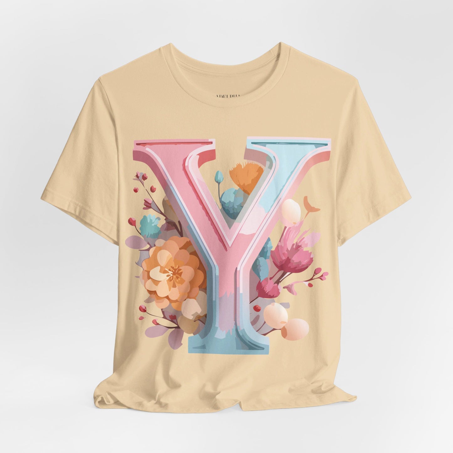 Natural Cotton Tee Shirt - Letters Collection - Y Printify