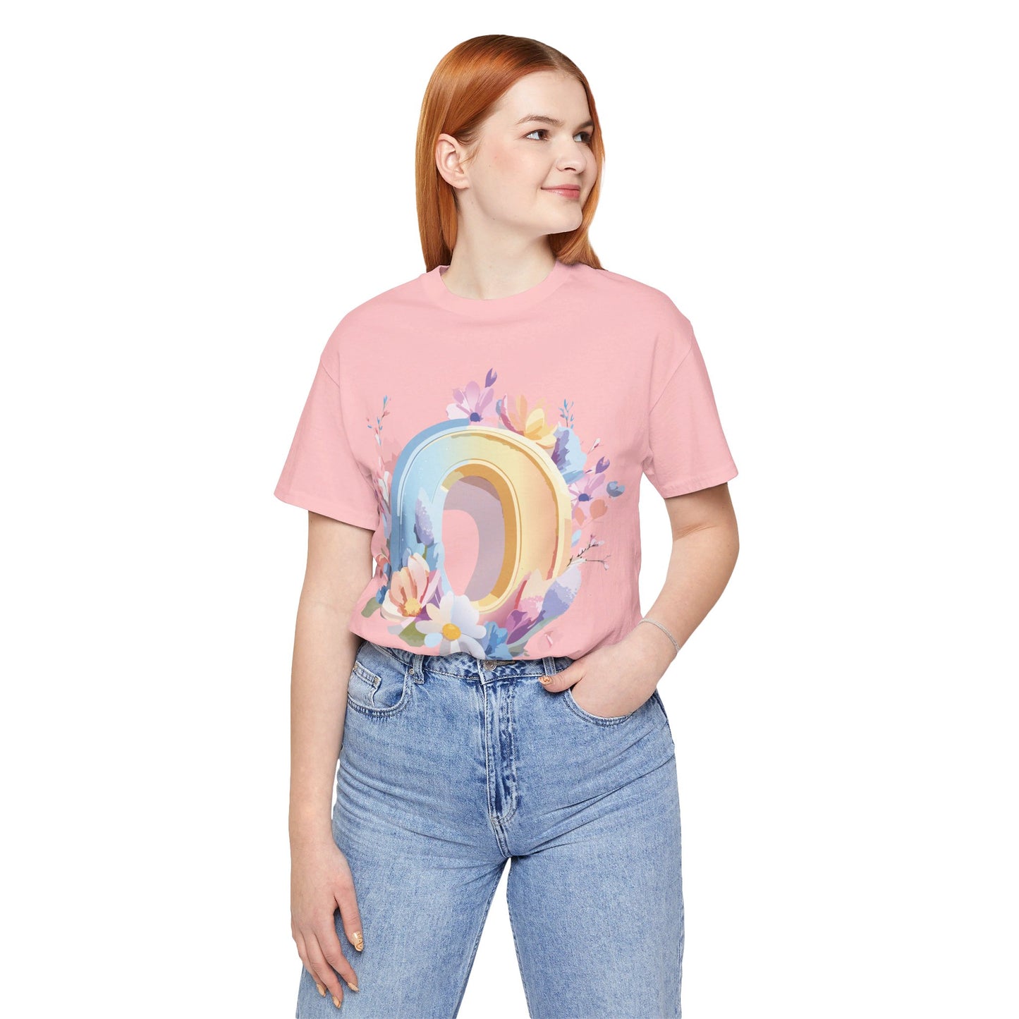 Natural Cotton Tee Shirt - Letters Collection - O Printify