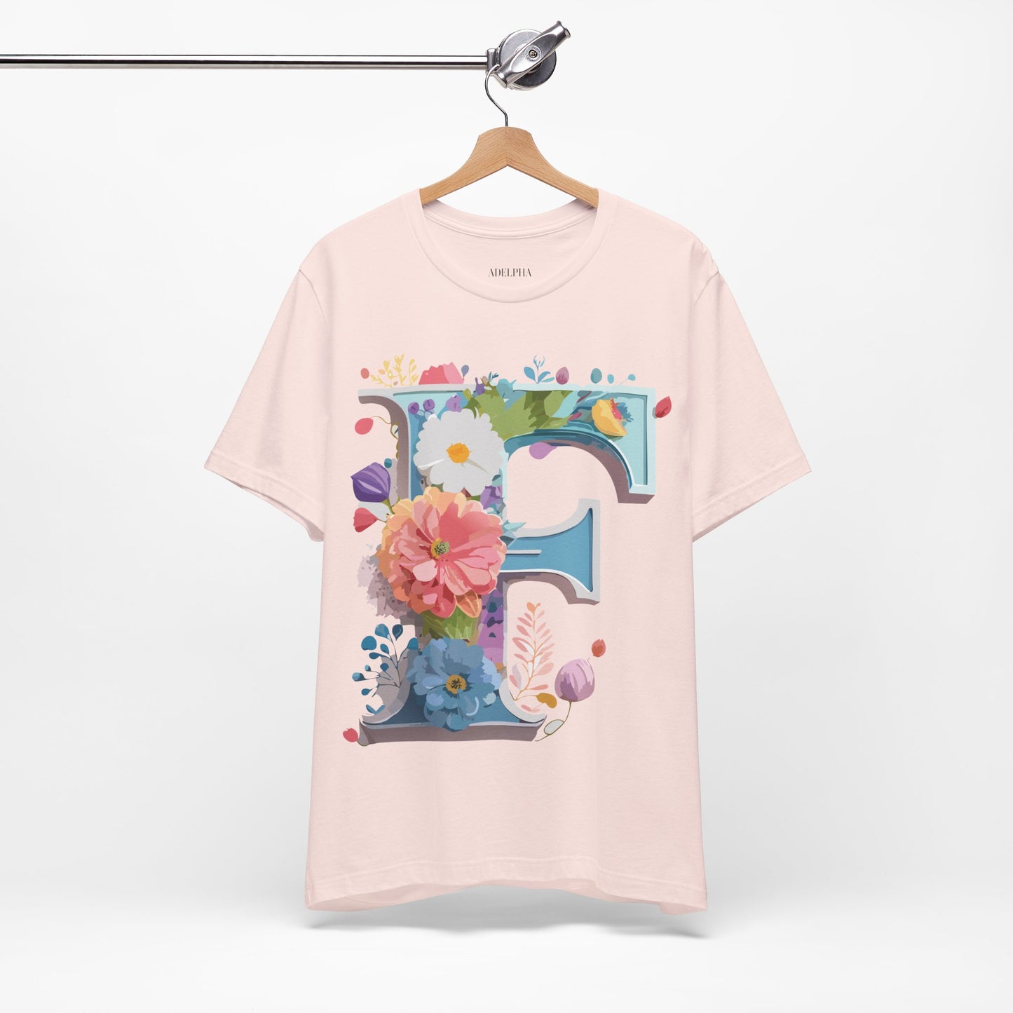 Natural Cotton Tee Shirt - Letters Collection - F Printify