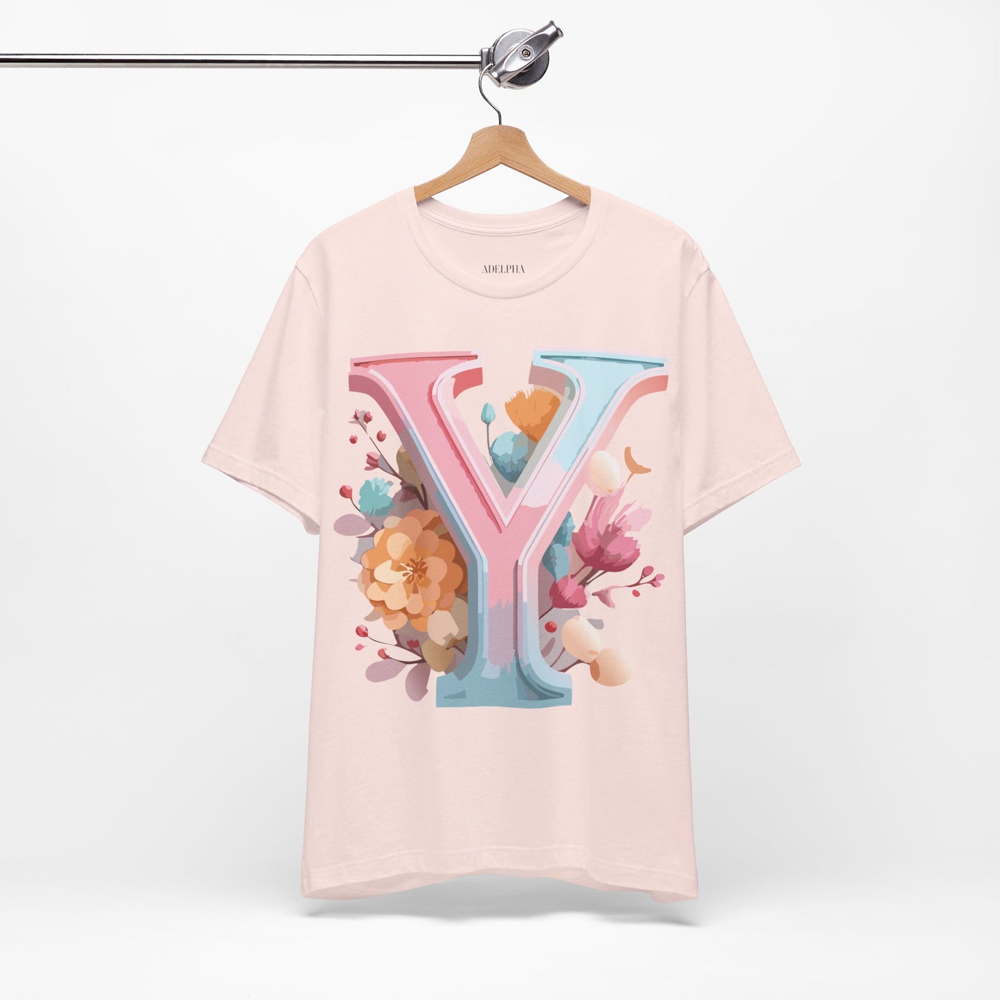 Natural Cotton Tee Shirt - Letters Collection - Y Printify