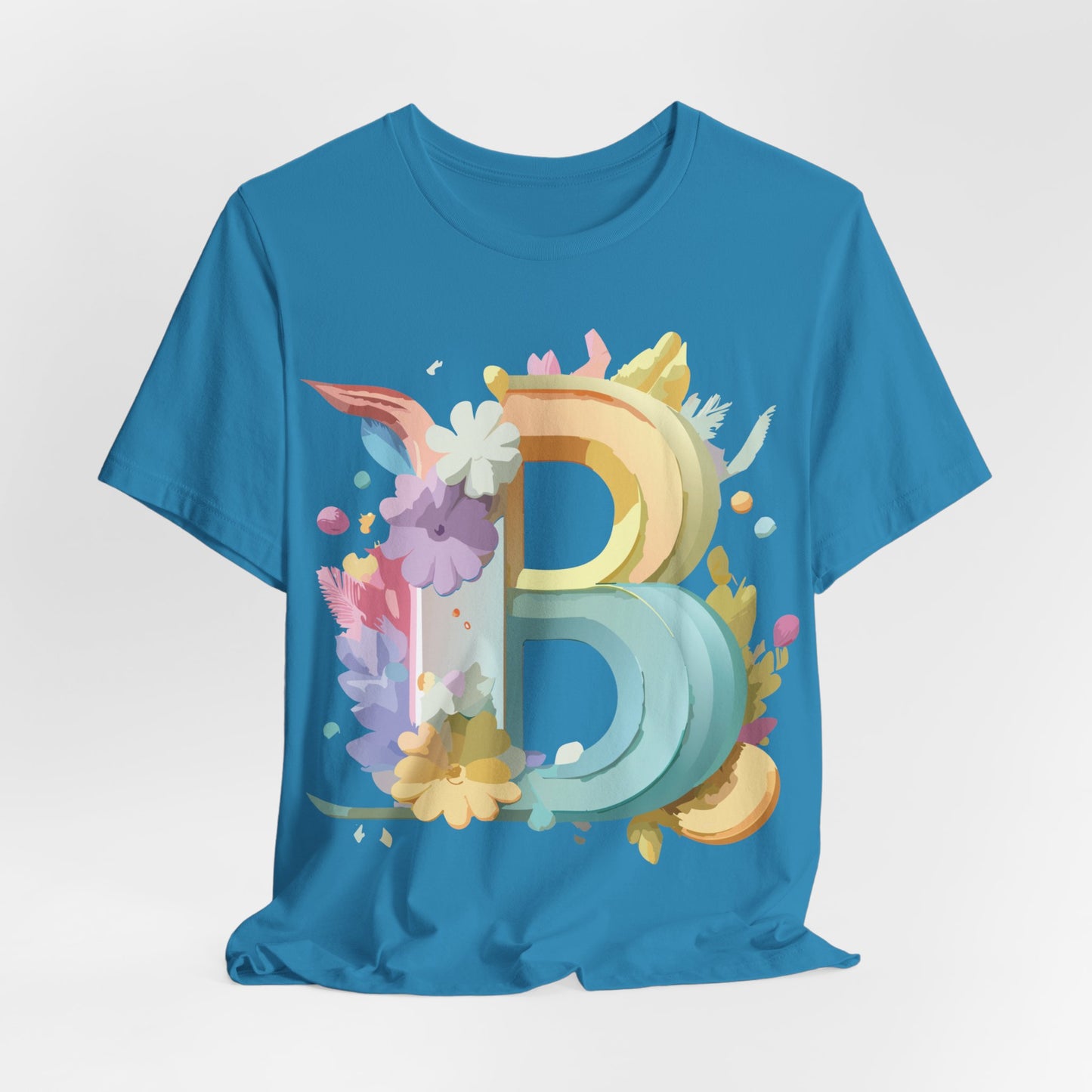 Natural Cotton Tee Shirt - Letters Collection - B Printify