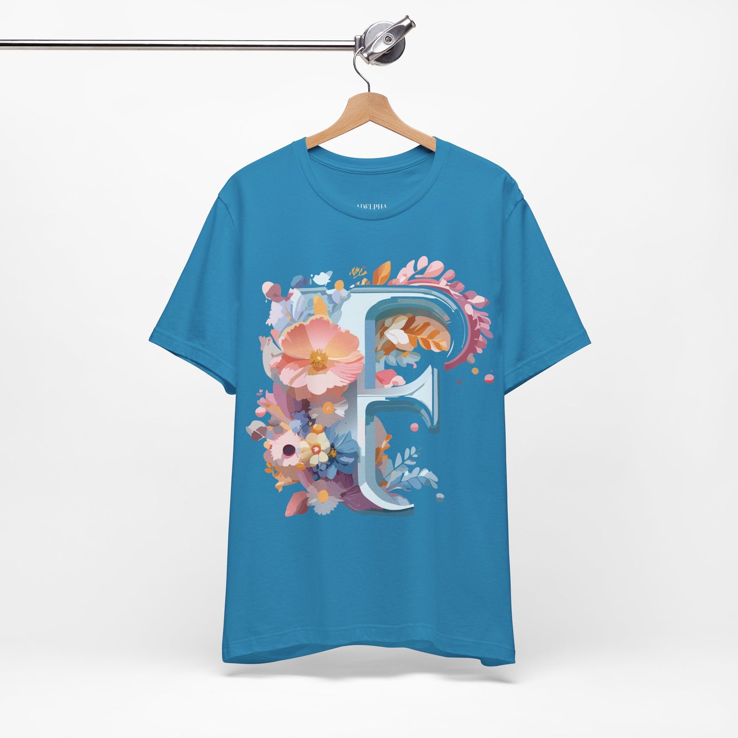 Natural Cotton Tee Shirt - Letters Collection - F Printify