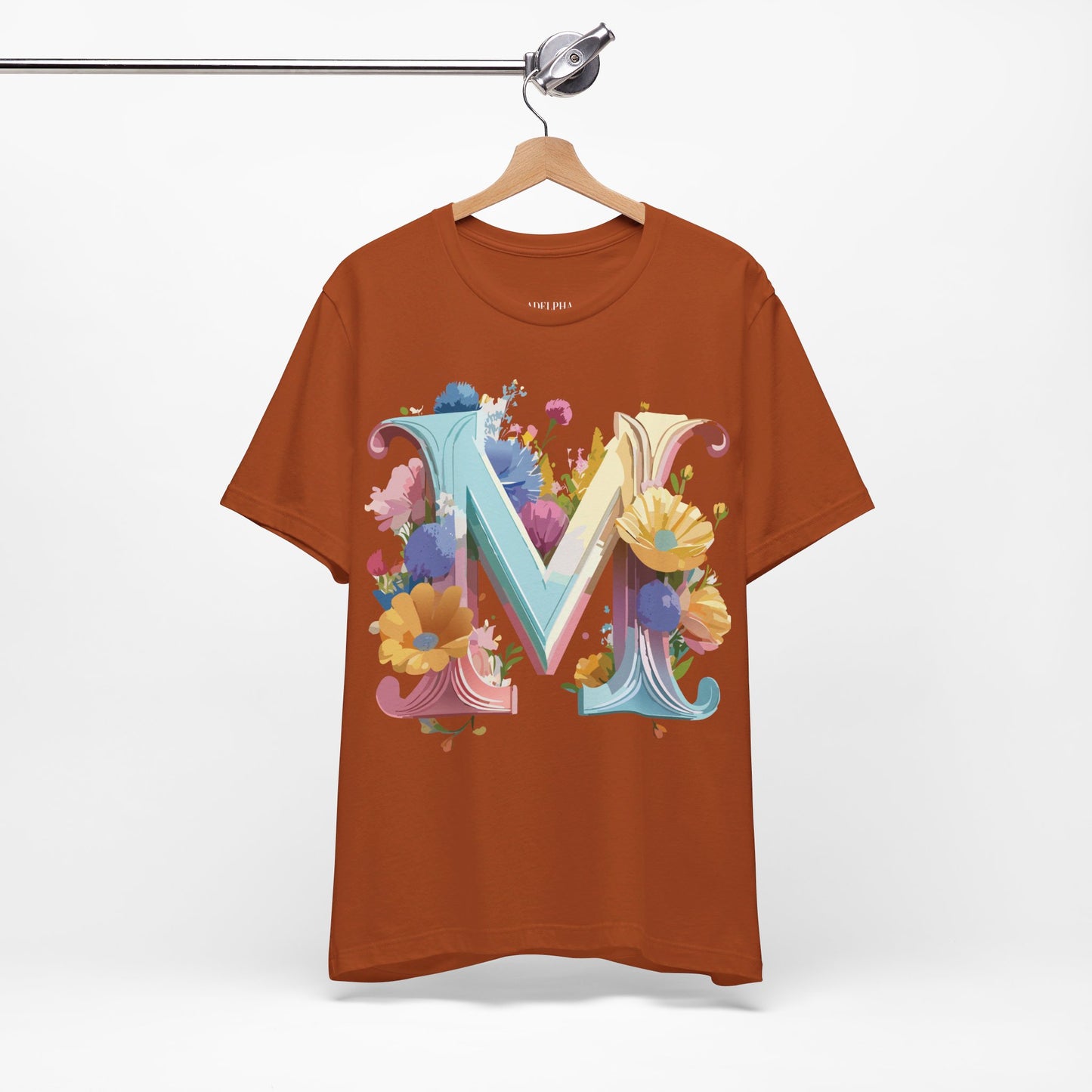 Natural Cotton Tee Shirt - Letters Collection - M Printify
