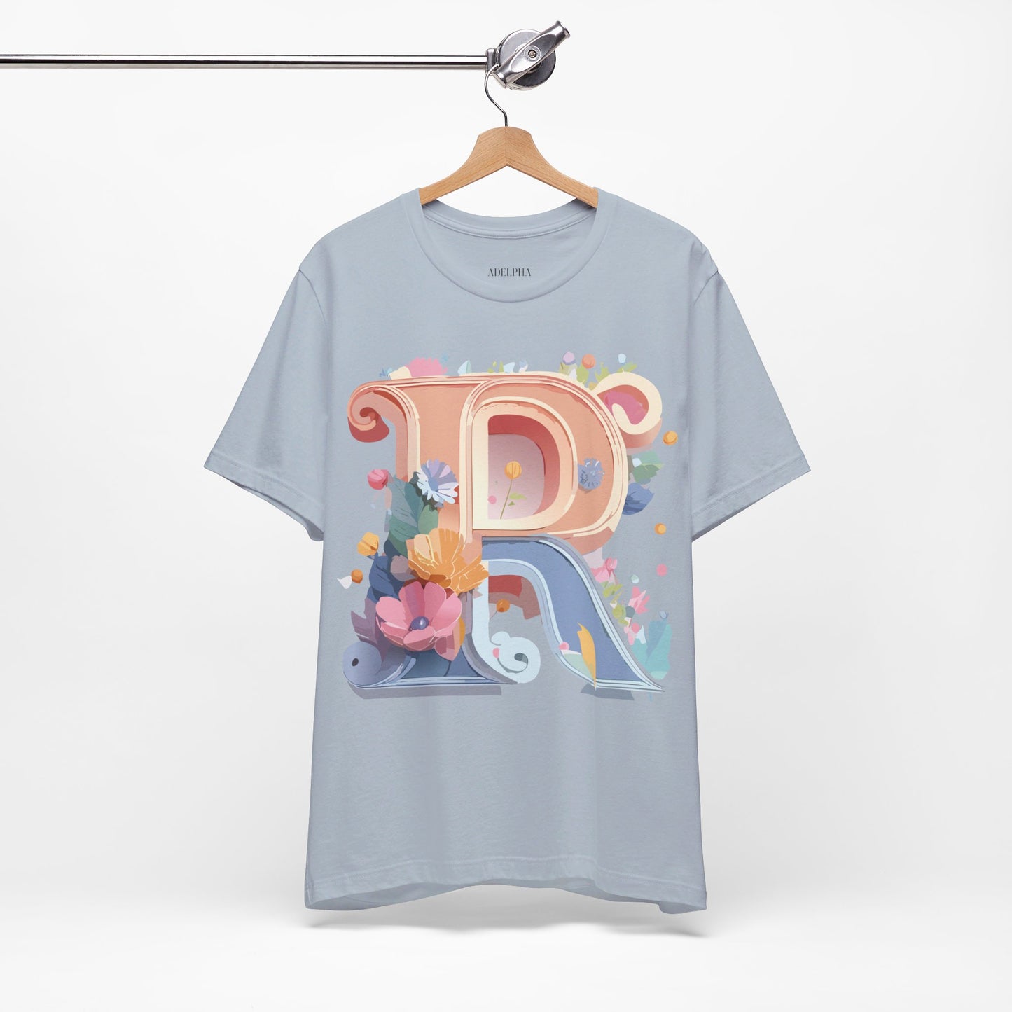 Natural Cotton Tee Shirt - Letters Collection - R Printify