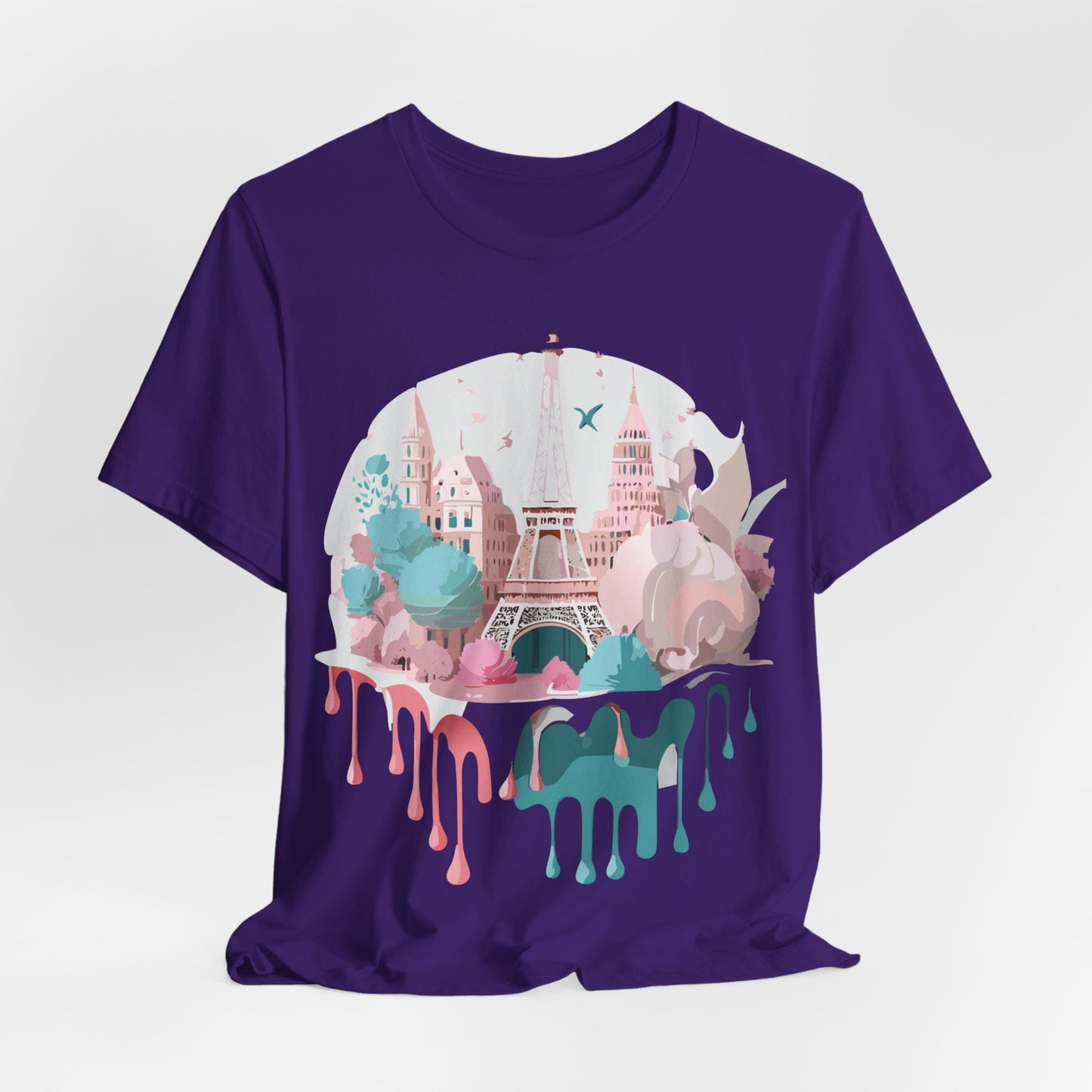 Natural Cotton Tee Shirt - Beautiful Places Collection - Paris Printify