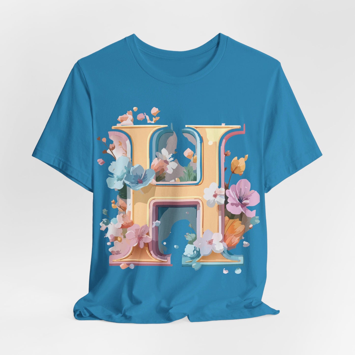 Natural Cotton Tee Shirt - Letters Collection - H Printify