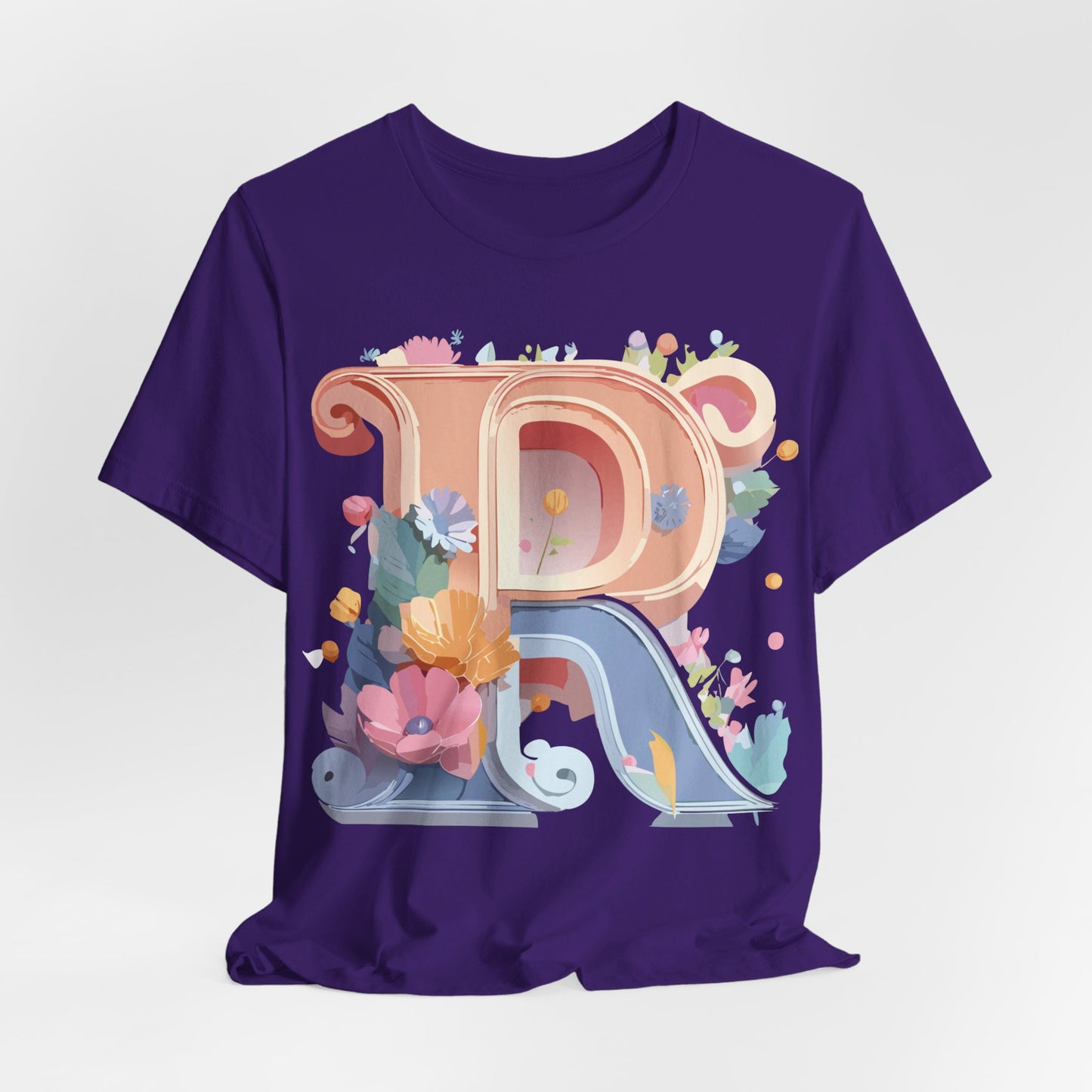 Natural Cotton Tee Shirt - Letters Collection - R Printify