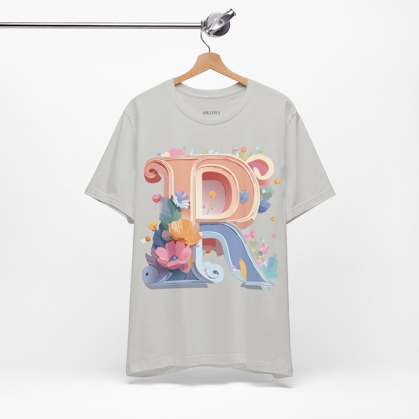 Natural Cotton Tee Shirt - Letters Collection - R Printify