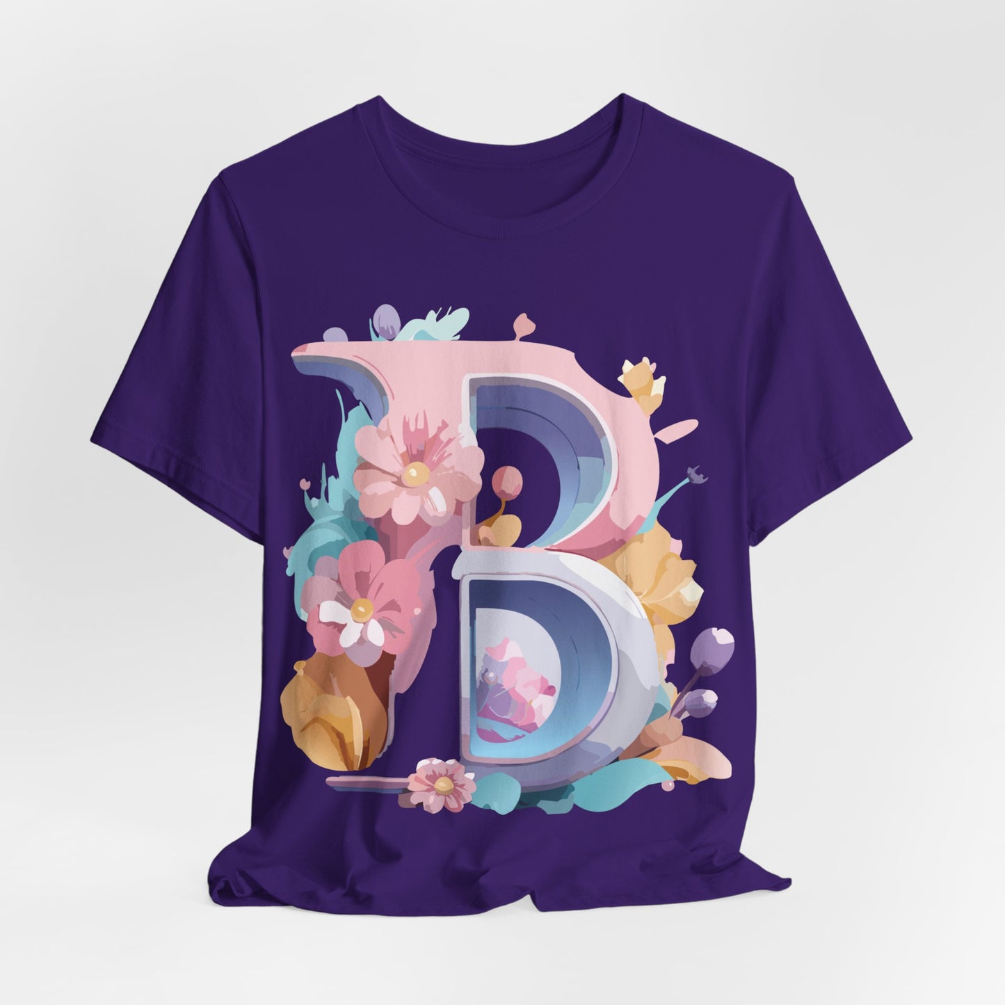 Natural Cotton Tee Shirt - Letters Collection - B Printify