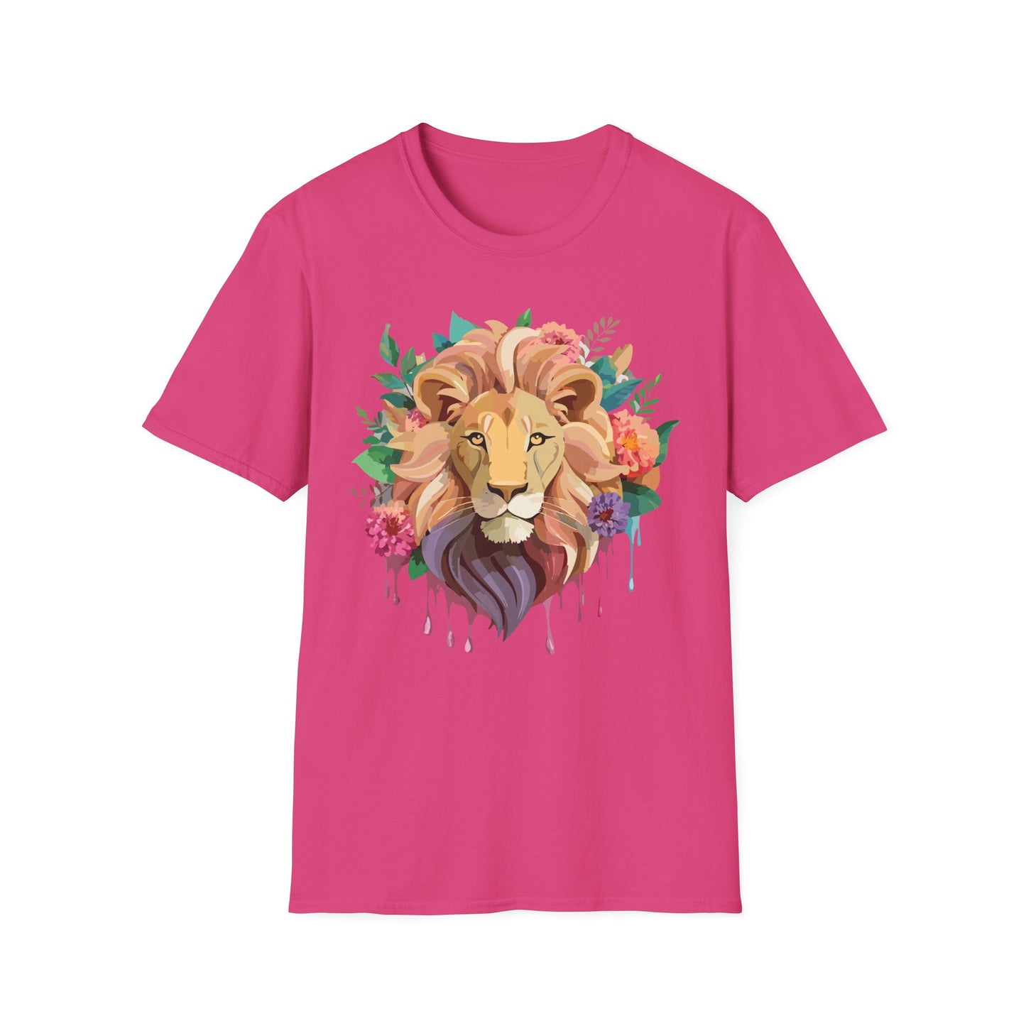 Lion Shirt, Shirt with Lion, Floral Lion Tee, Shirt with Animals