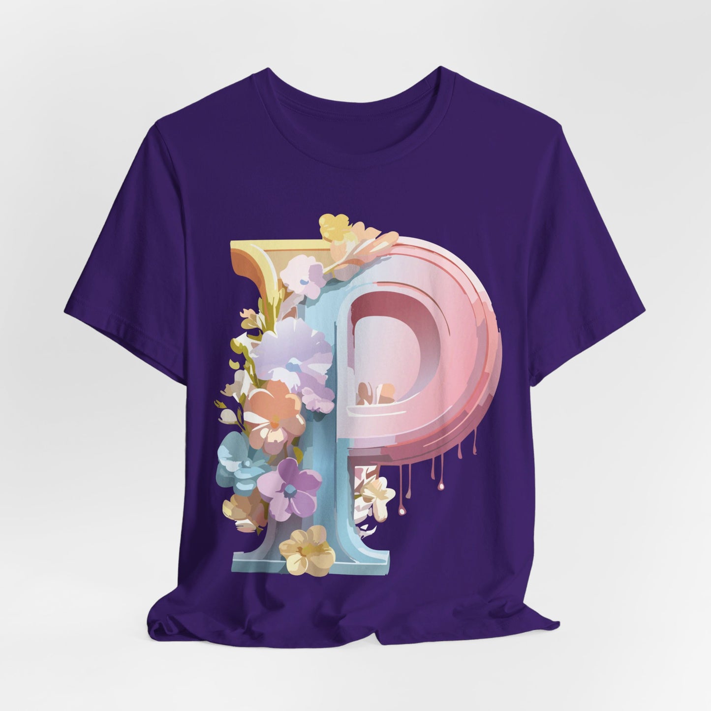Natural Cotton Tee Shirt - Letters Collection - P Printify