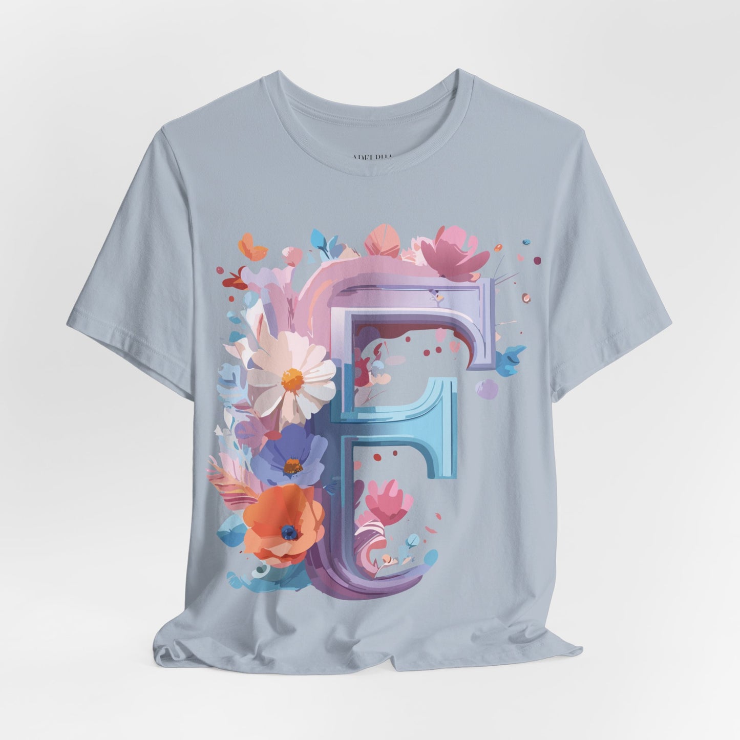 Natural Cotton Tee Shirt - Letters Collection - F Printify
