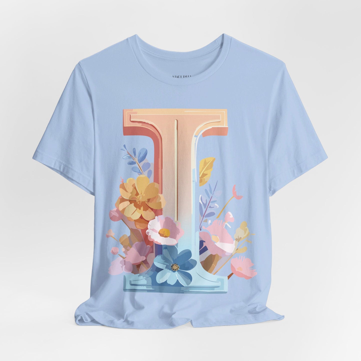 Natural Cotton Tee Shirt - Letters Collection - I Printify