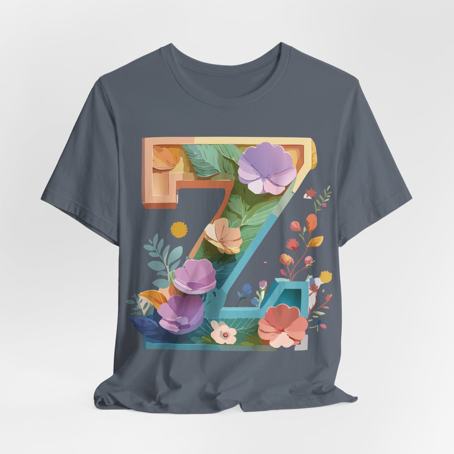Natural Cotton Tee Shirt - Letters Collection - Z Printify