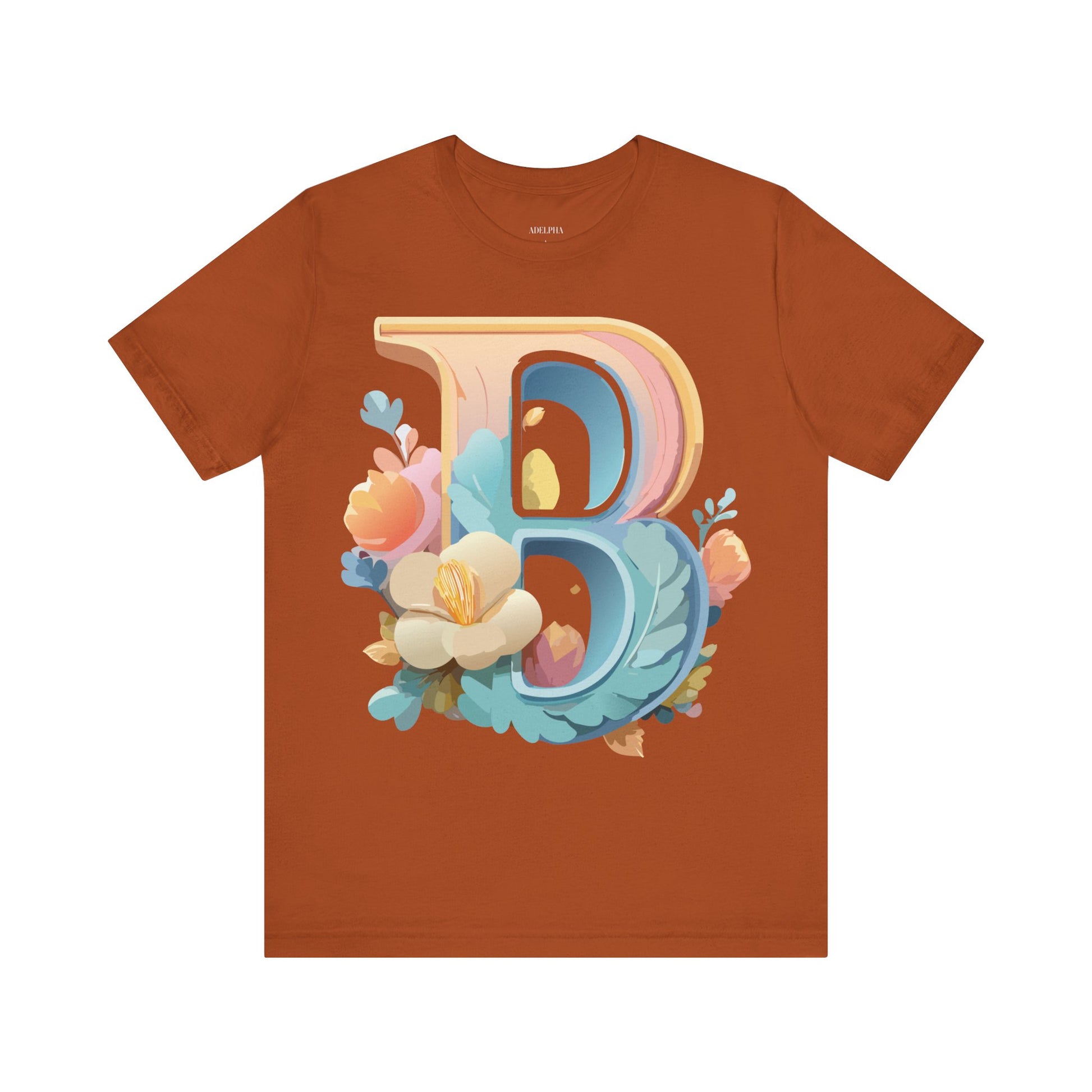 Natural Cotton Tee Shirt - Letters Collection - B Printify