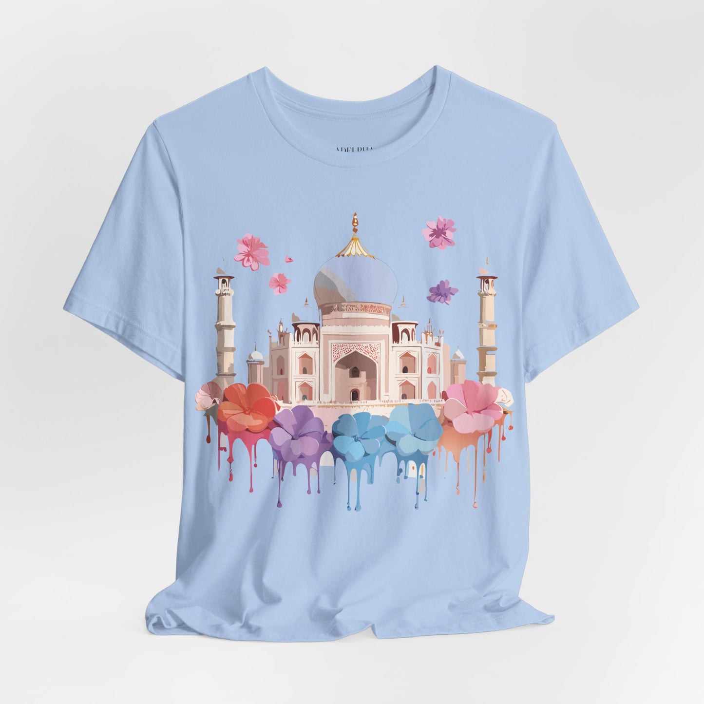 Natural Cotton Tee Shirt - Taj Mahal, India Printify